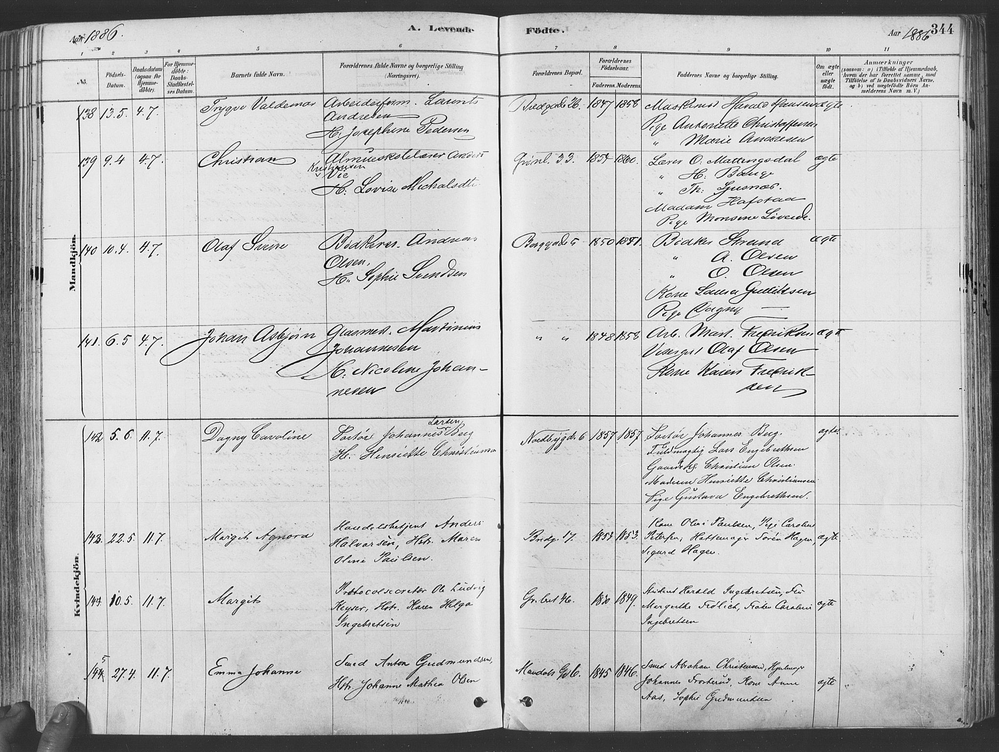 Grønland prestekontor Kirkebøker, SAO/A-10848/F/Fa/L0007: Ministerialbok nr. 7, 1878-1888, s. 344