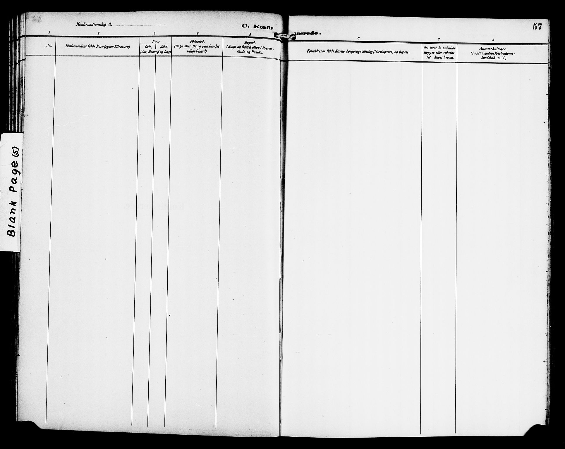 Gloppen sokneprestembete, SAB/A-80101/H/Hab/Habd/L0001: Klokkerbok nr. D 1, 1892-1921, s. 57