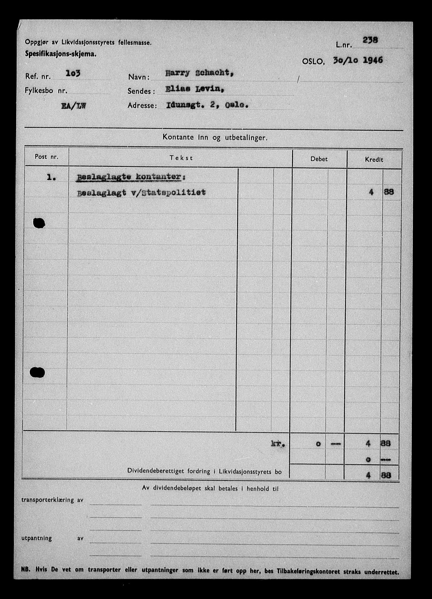 Justisdepartementet, Tilbakeføringskontoret for inndratte formuer, RA/S-1564/H/Hc/Hcc/L0977: --, 1945-1947, s. 387