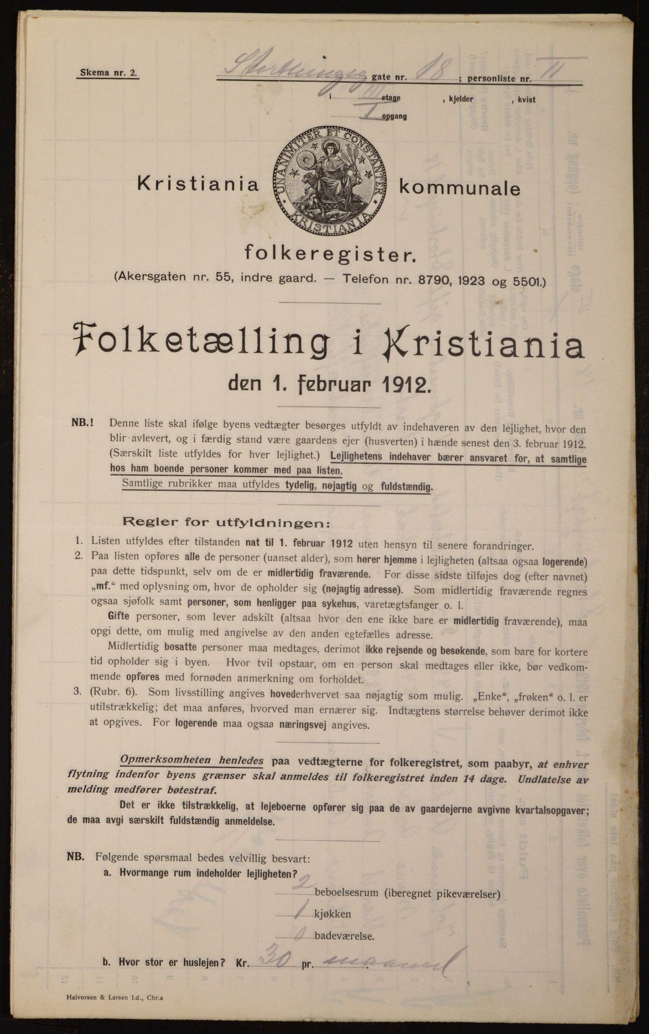 OBA, Kommunal folketelling 1.2.1912 for Kristiania, 1912, s. 103627