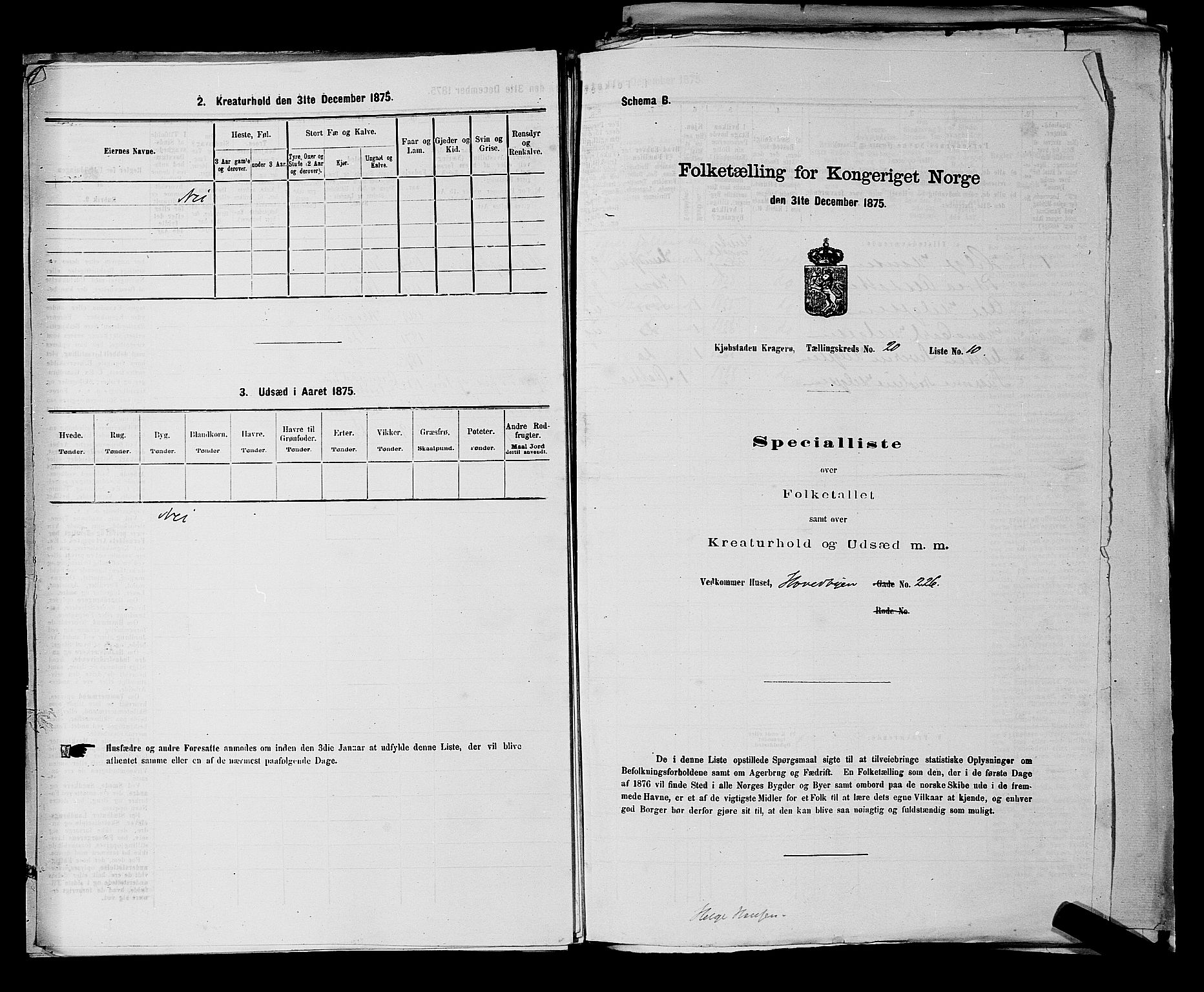 SAKO, Folketelling 1875 for 0801P Kragerø prestegjeld, 1875, s. 443