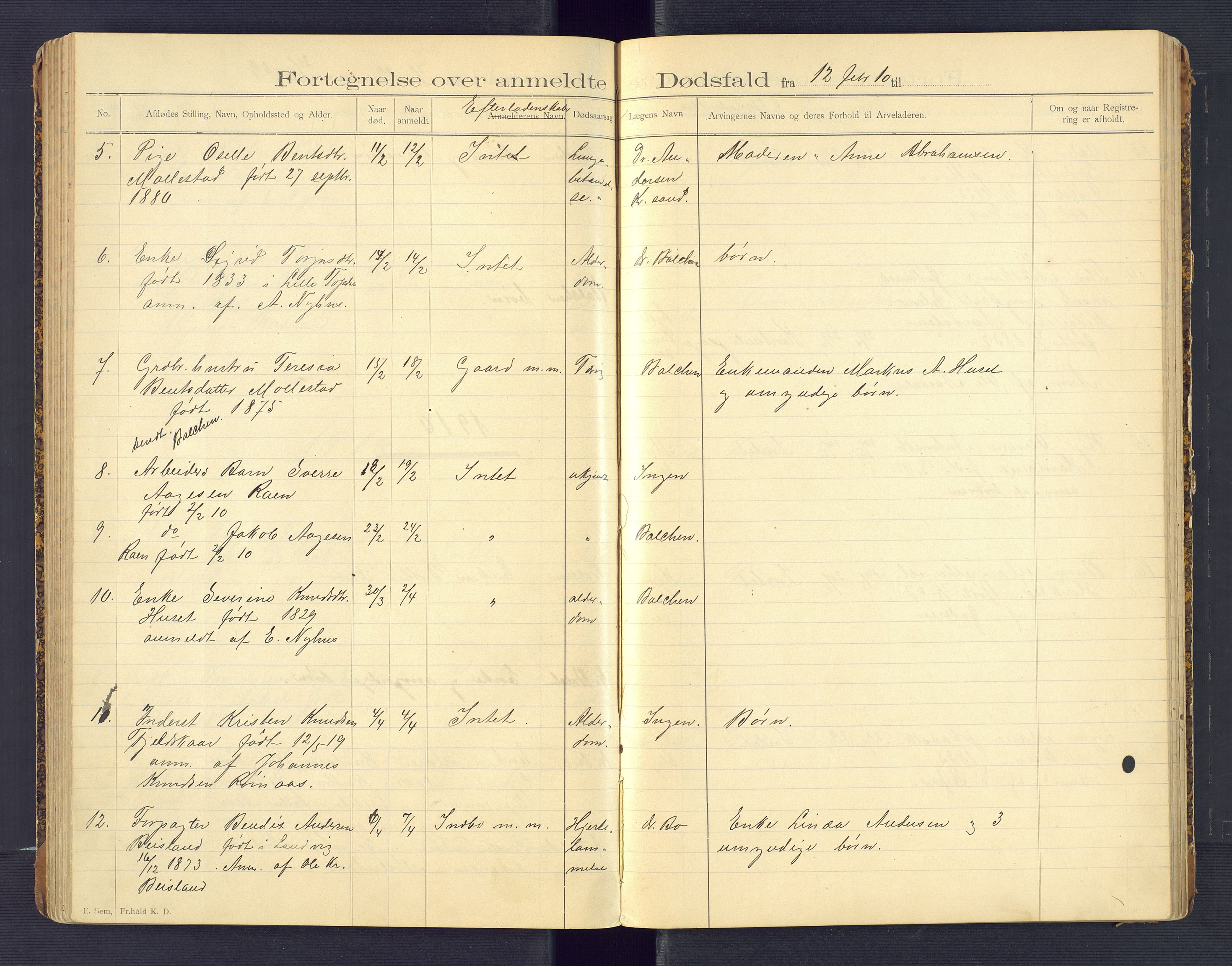 Birkenes lensmannskontor, AV/SAK-1241-0004/F/Fe/L0001/0001: Dødsfallsprotokoller / Dødsfallsprotokoll, 1898-1920