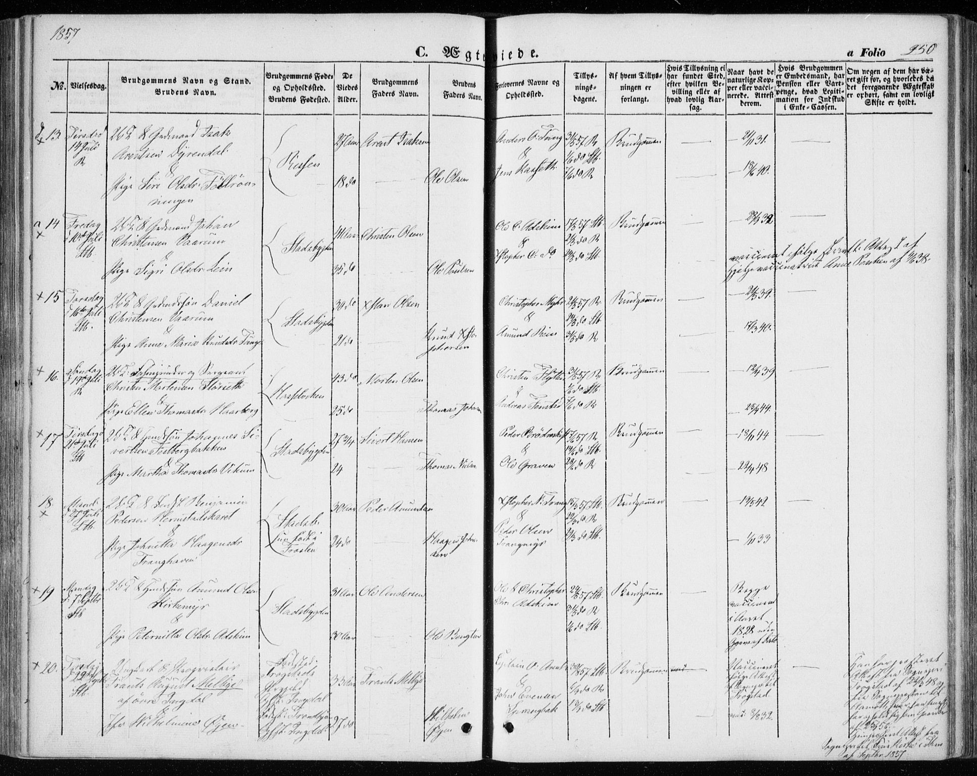 Ministerialprotokoller, klokkerbøker og fødselsregistre - Sør-Trøndelag, AV/SAT-A-1456/646/L0611: Ministerialbok nr. 646A09, 1848-1857, s. 250