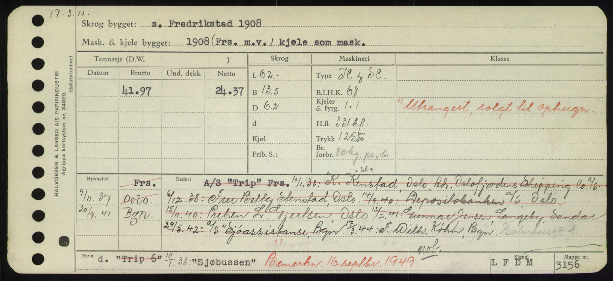 Sjøfartsdirektoratet med forløpere, Skipsmålingen, RA/S-1627/H/Hd/L0033: Fartøy, Sevi-Sjø, s. 359