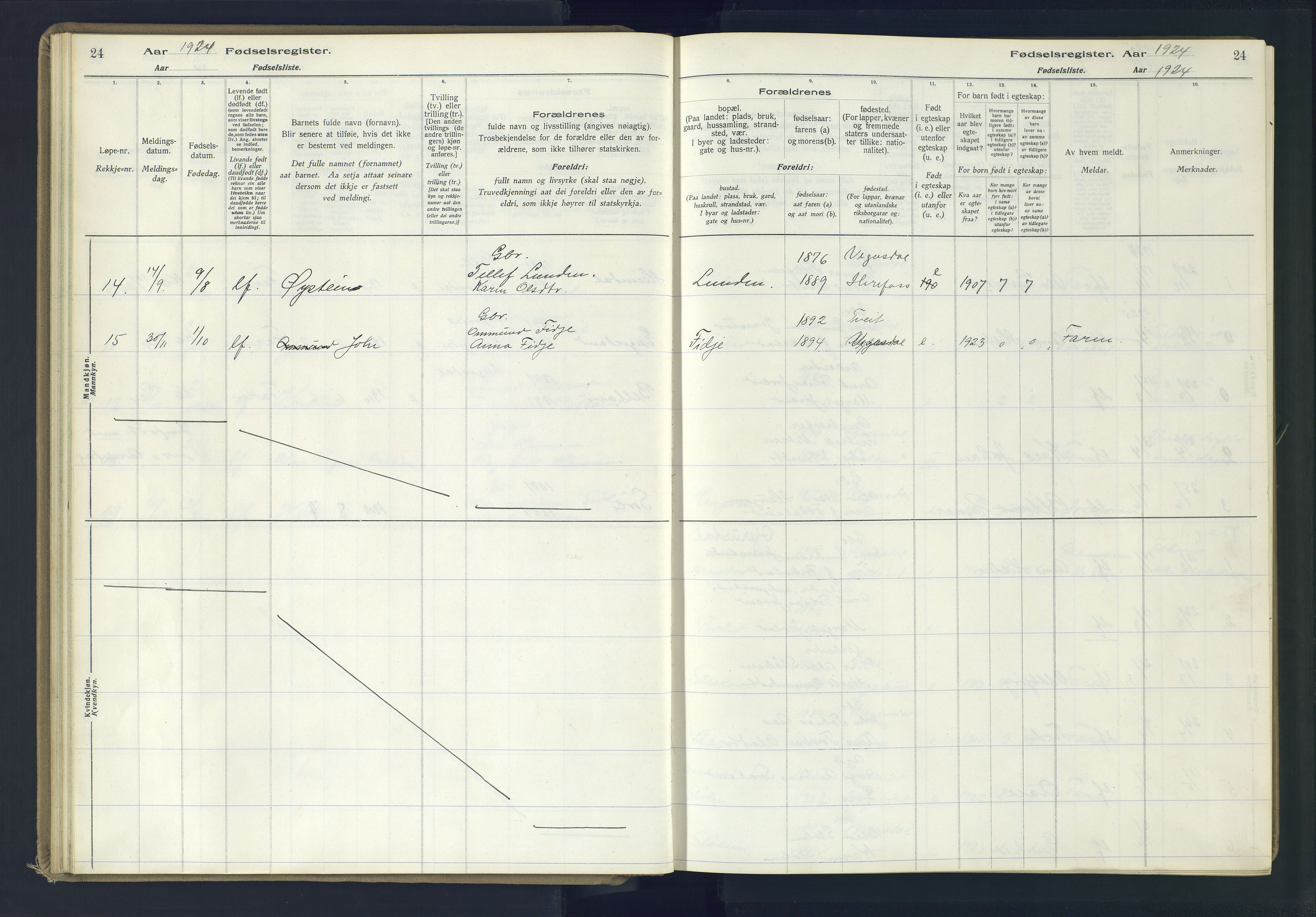 Herefoss sokneprestkontor, AV/SAK-1111-0019/J/Ja/L0002: Fødselsregister nr. II.6.11, 1916-1982, s. 24