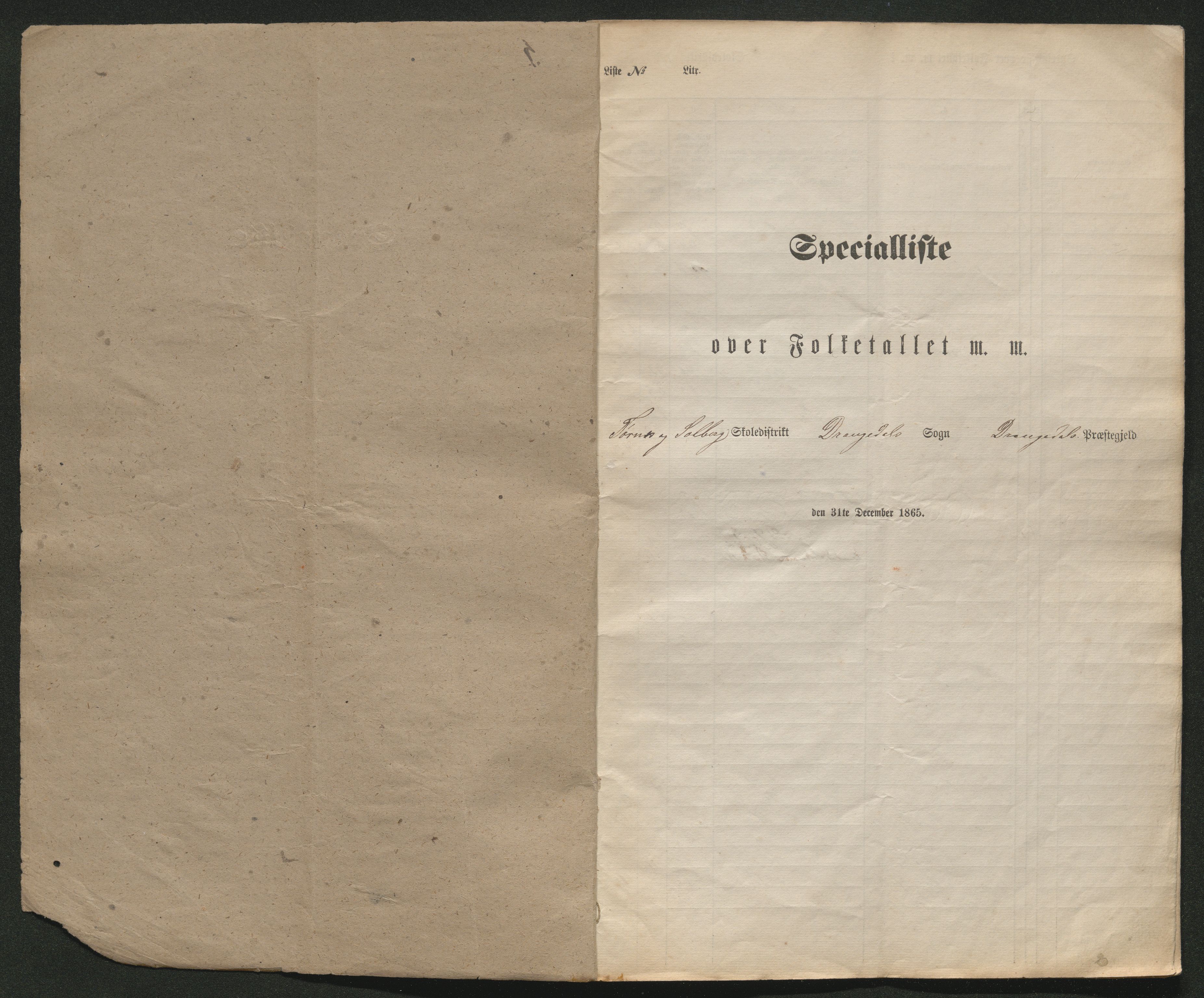 SAKO, Fantetellingen i Drangedal 1865, 1865, s. 89