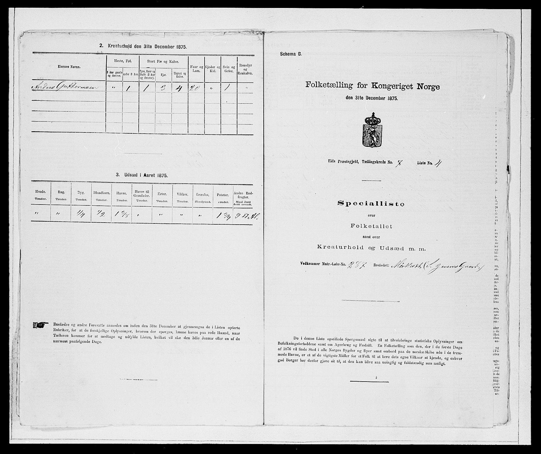 SAB, Folketelling 1875 for 1443P Eid prestegjeld, 1875, s. 817