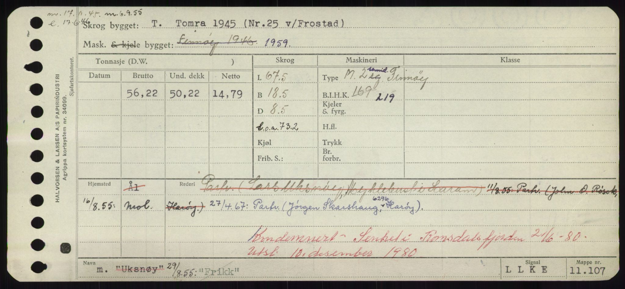 Sjøfartsdirektoratet med forløpere, Skipsmålingen, AV/RA-S-1627/H/Hd/L0011: Fartøy, Fla-Får, s. 459