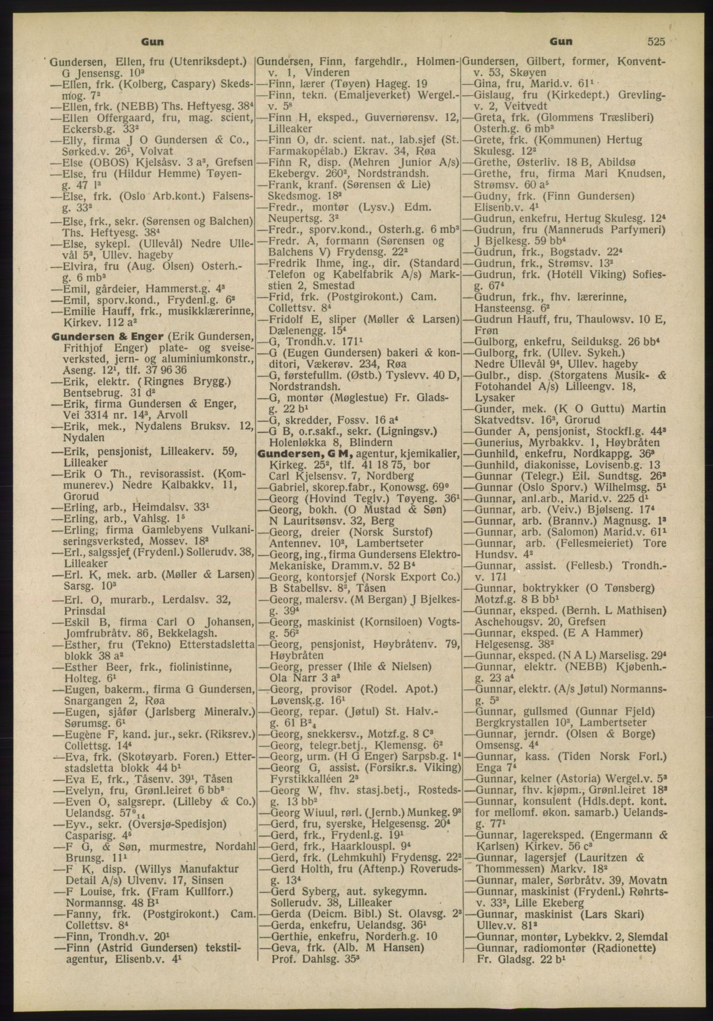 Kristiania/Oslo adressebok, PUBL/-, 1955, s. 525