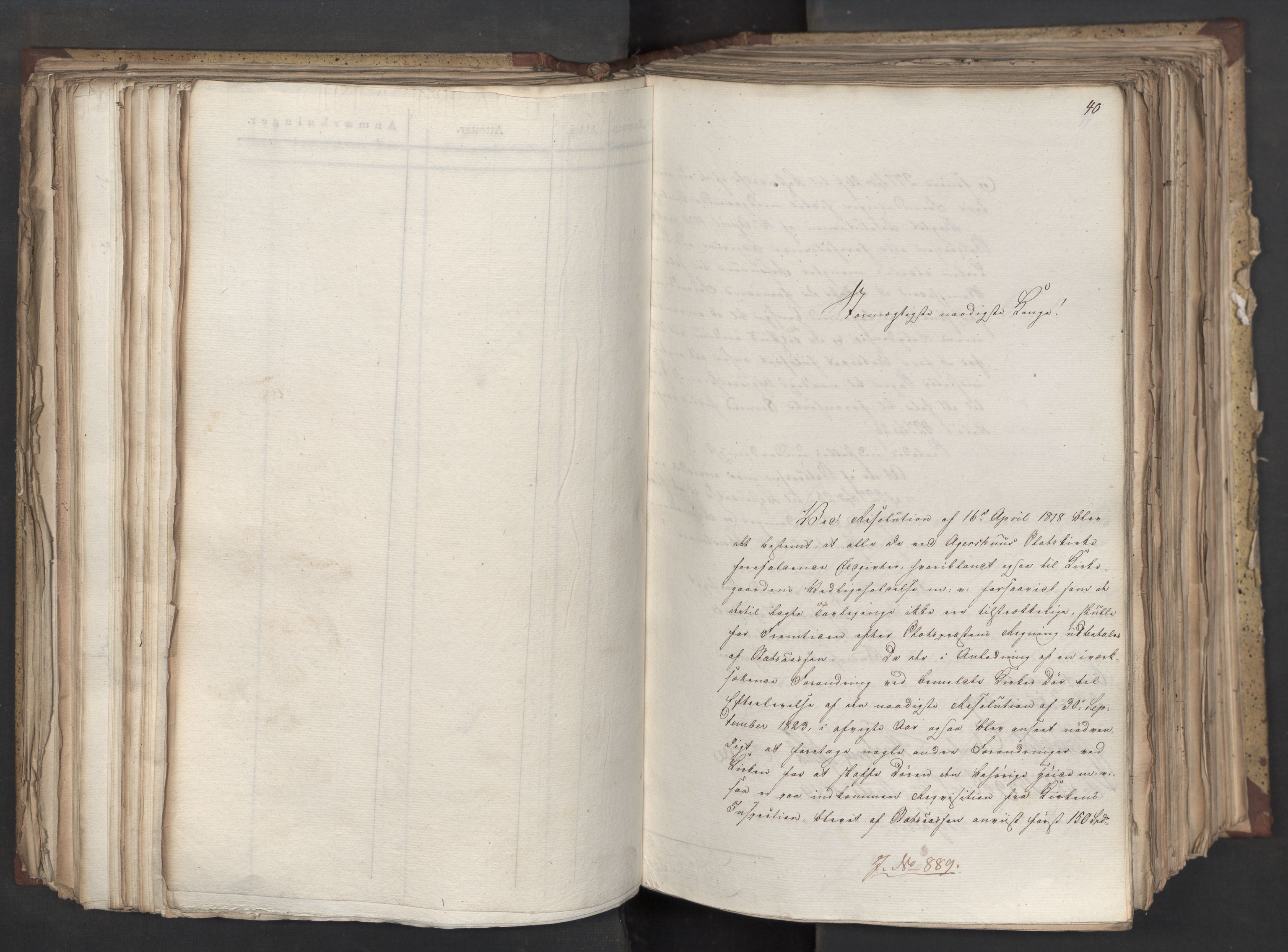 Statsrådsavdelingen i Stockholm, RA/S-1003/D/Da/L0058: Regjeringsinnstillinger nr. 808-1073, 1829, s. 254