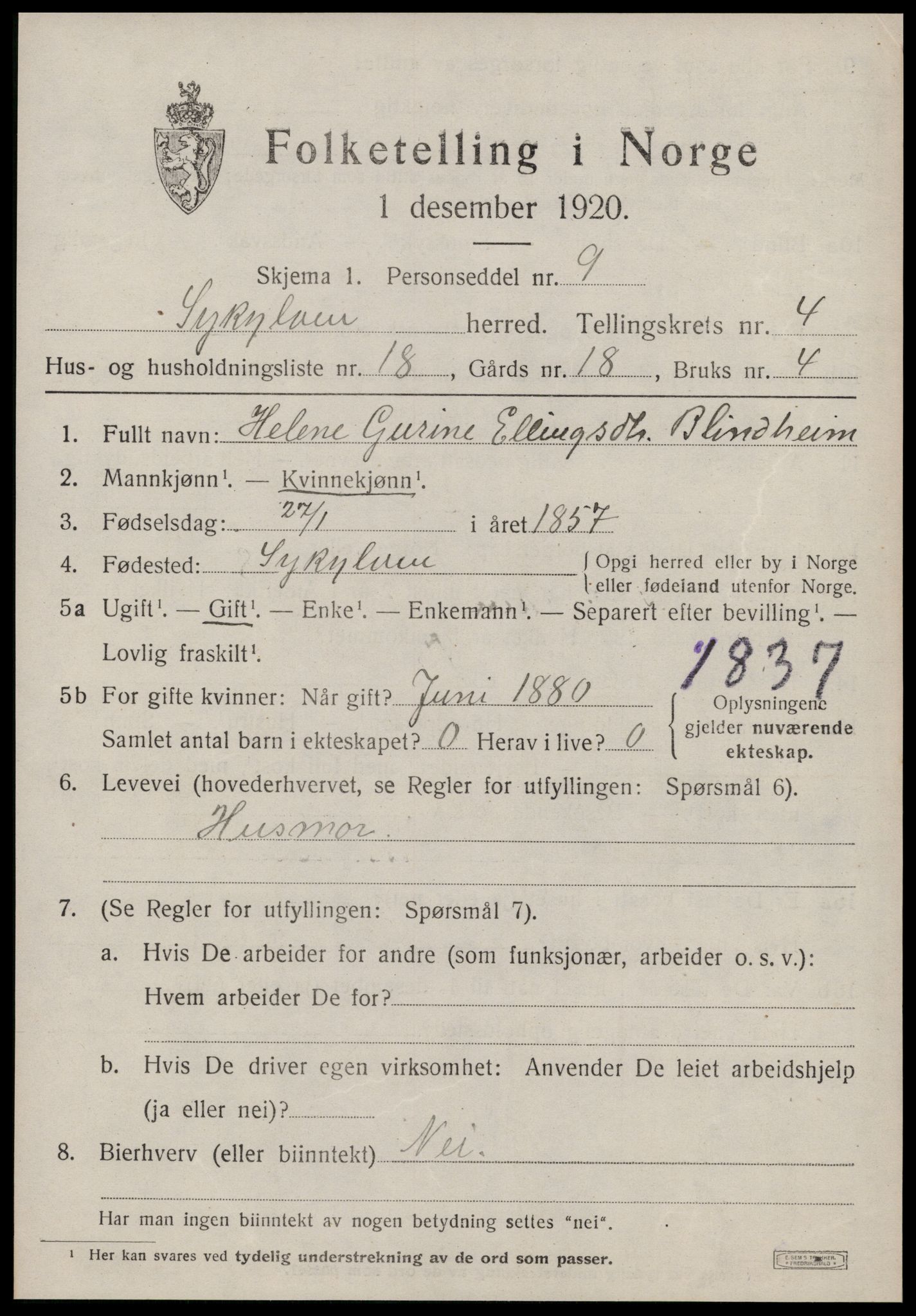 SAT, Folketelling 1920 for 1528 Sykkylven herred, 1920, s. 3015