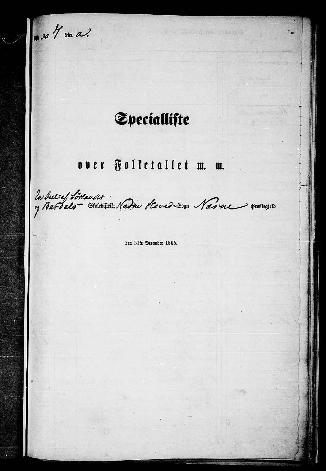 RA, Folketelling 1865 for 1828P Nesna prestegjeld, 1865, s. 148