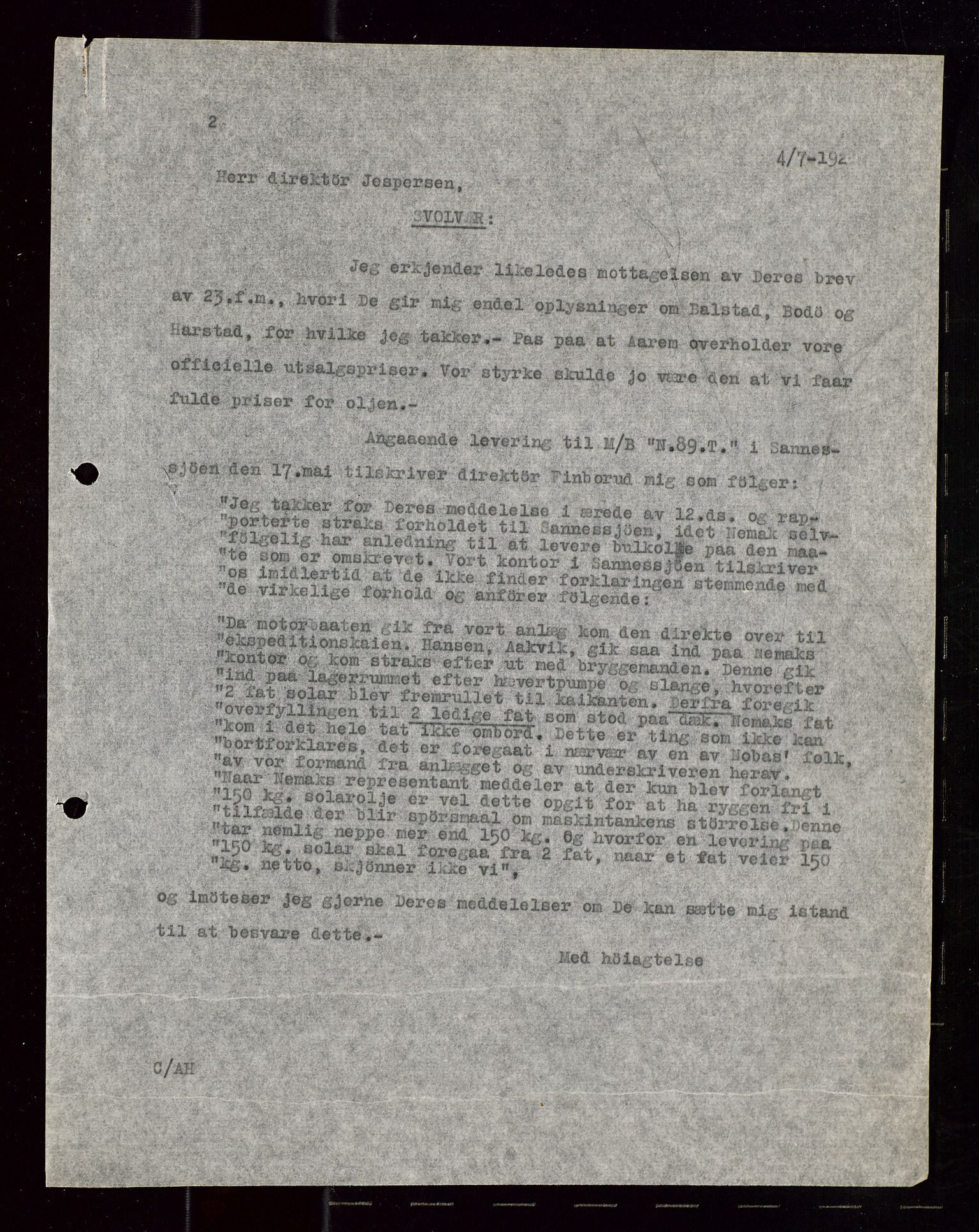 Pa 1521 - A/S Norske Shell, AV/SAST-A-101915/E/Ea/Eaa/L0023: Sjefskorrespondanse, 1928, s. 494