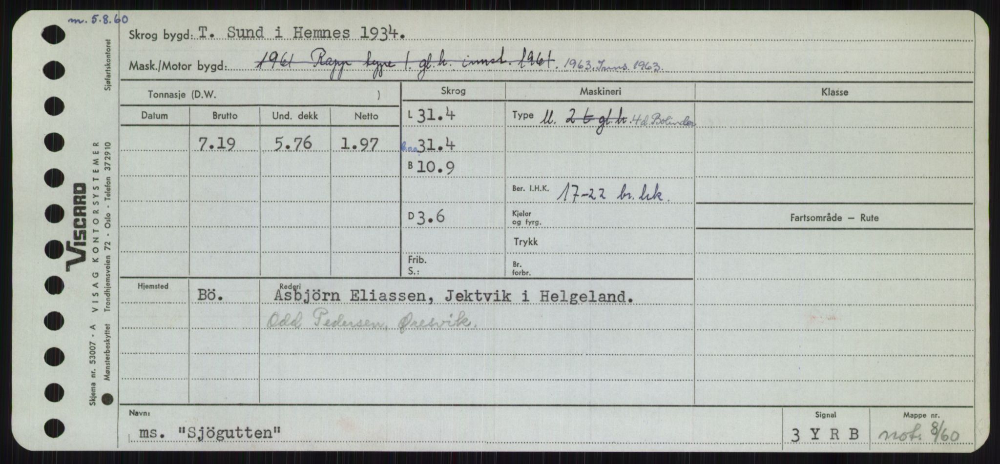 Sjøfartsdirektoratet med forløpere, Skipsmålingen, RA/S-1627/H/Ha/L0005/0001: Fartøy, S-Sven / Fartøy, S-Skji, s. 537