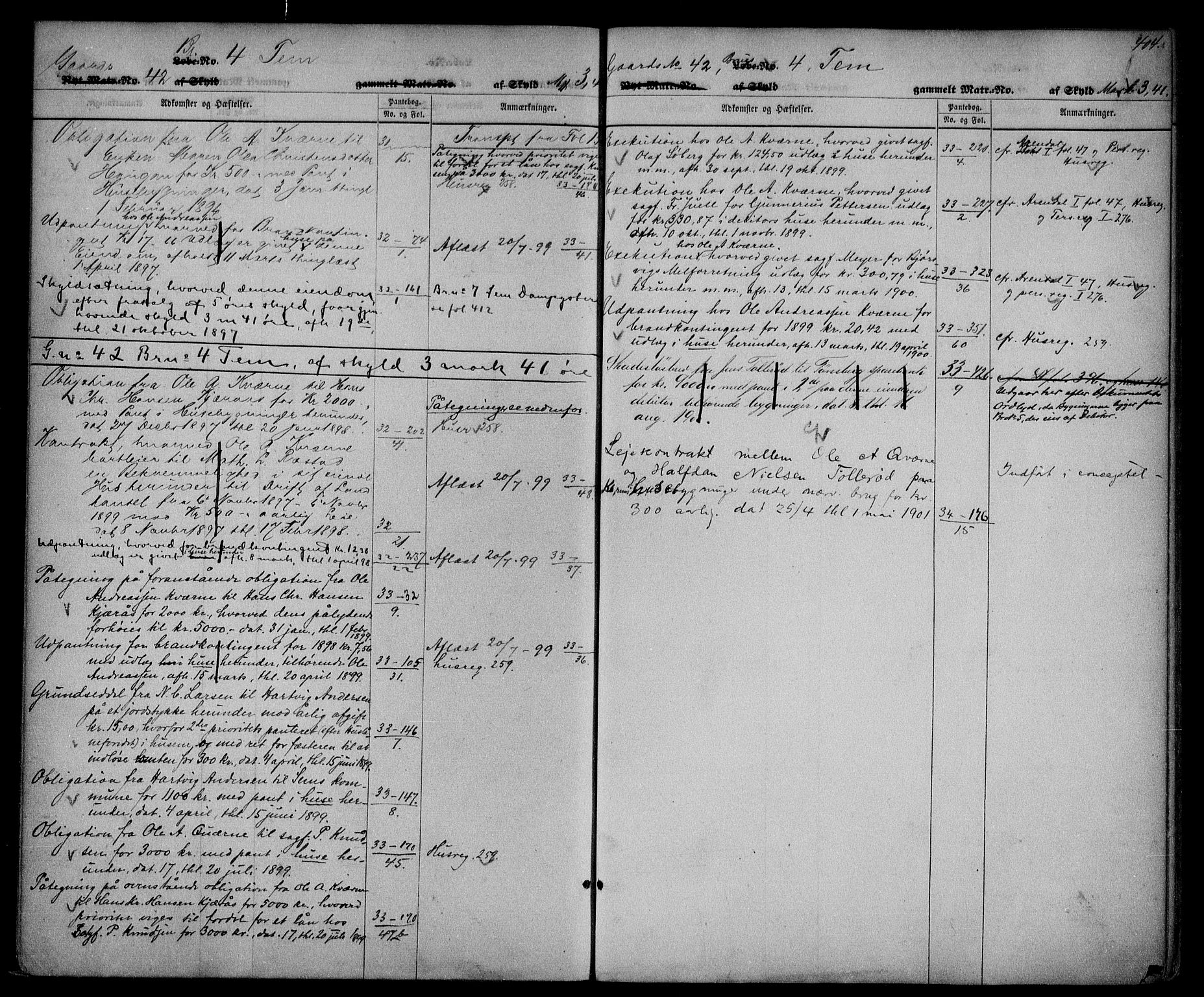 Søndre Jarlsberg sorenskriveri, AV/SAKO-A-129/G/Gb/Gbc/L0001: Panteregister nr. III 1, 1850, s. 404