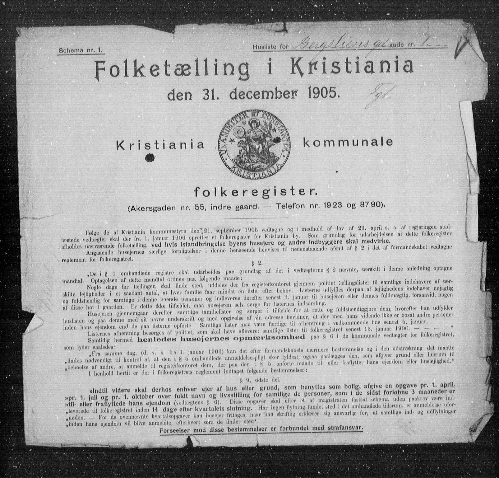 OBA, Kommunal folketelling 31.12.1905 for Kristiania kjøpstad, 1905, s. 2048