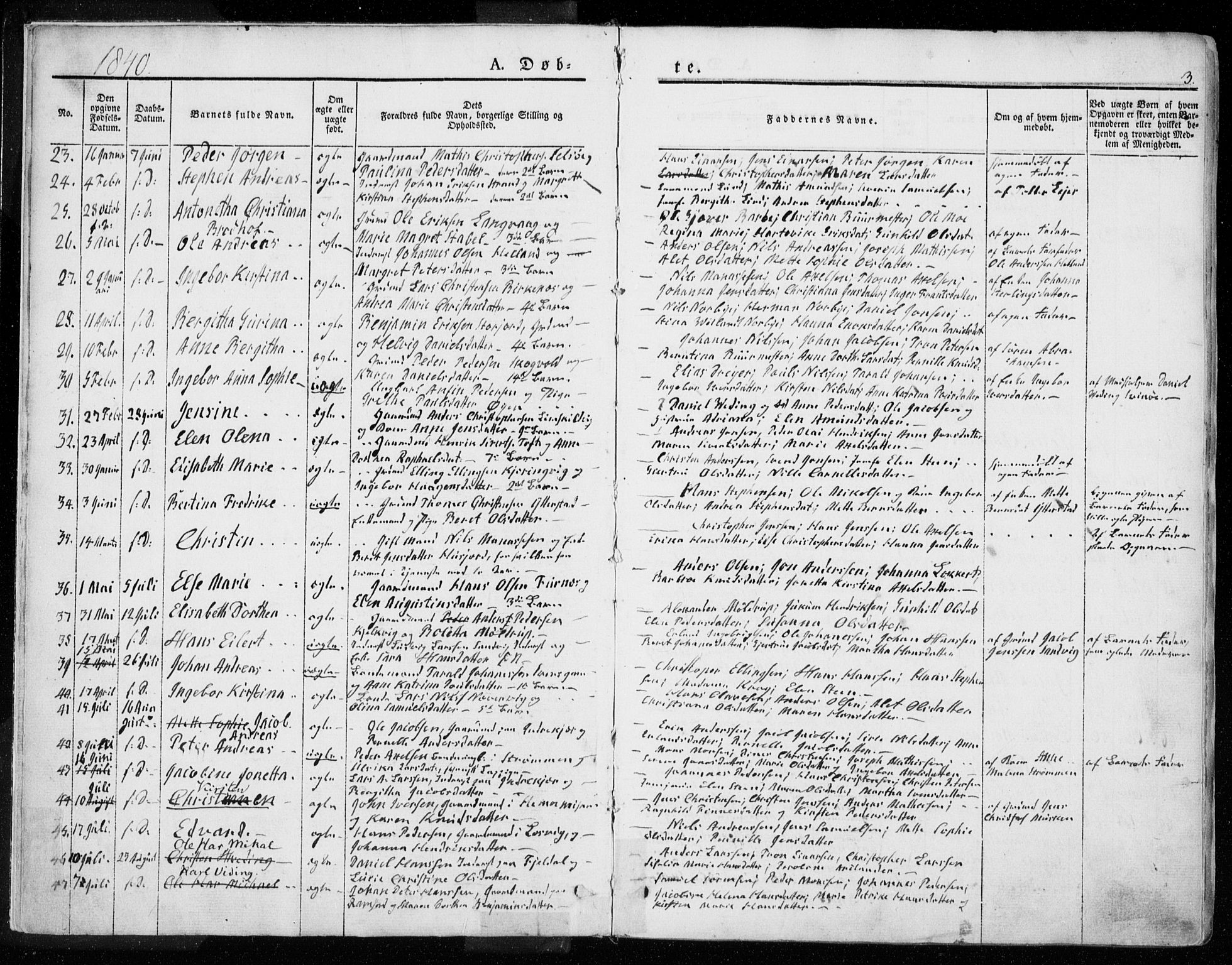 Ministerialprotokoller, klokkerbøker og fødselsregistre - Nordland, AV/SAT-A-1459/872/L1033: Ministerialbok nr. 872A08, 1840-1863, s. 3