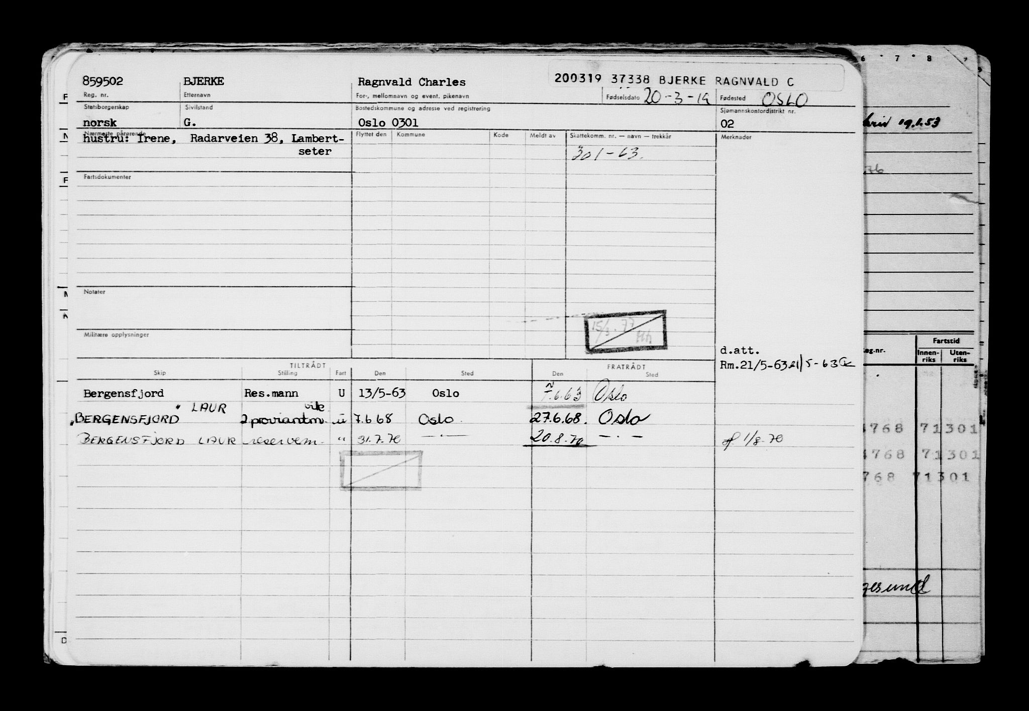 Direktoratet for sjømenn, AV/RA-S-3545/G/Gb/L0167: Hovedkort, 1919, s. 214