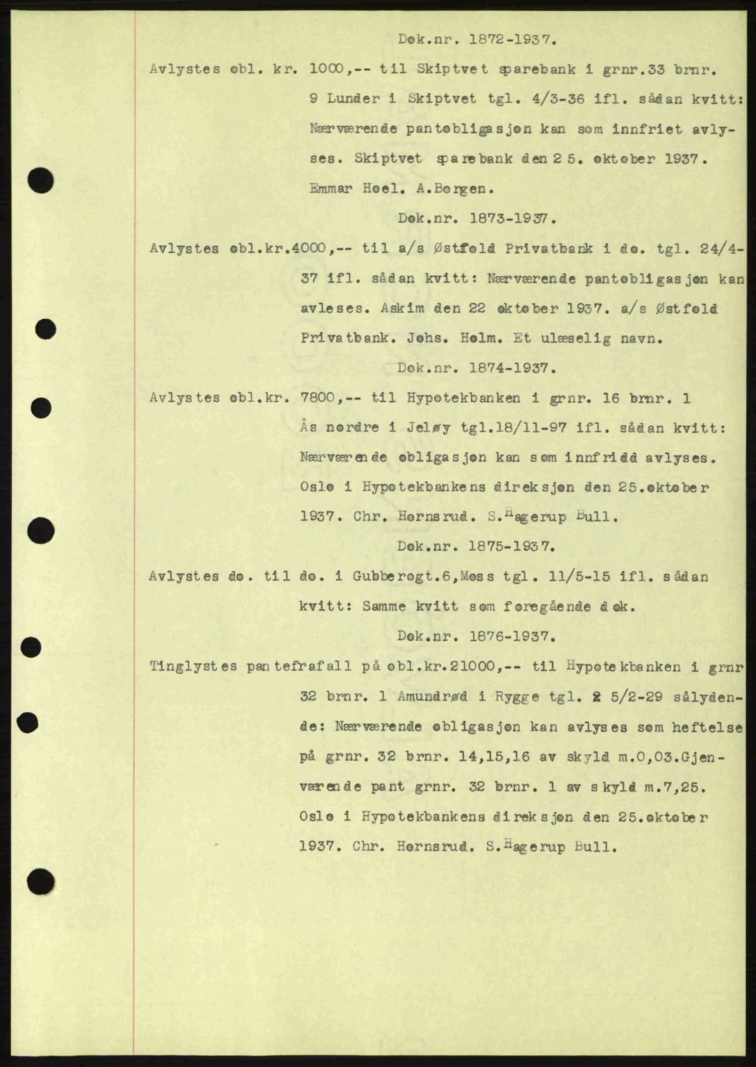 Moss sorenskriveri, SAO/A-10168: Pantebok nr. B4, 1937-1938, Dagboknr: 1872/1937