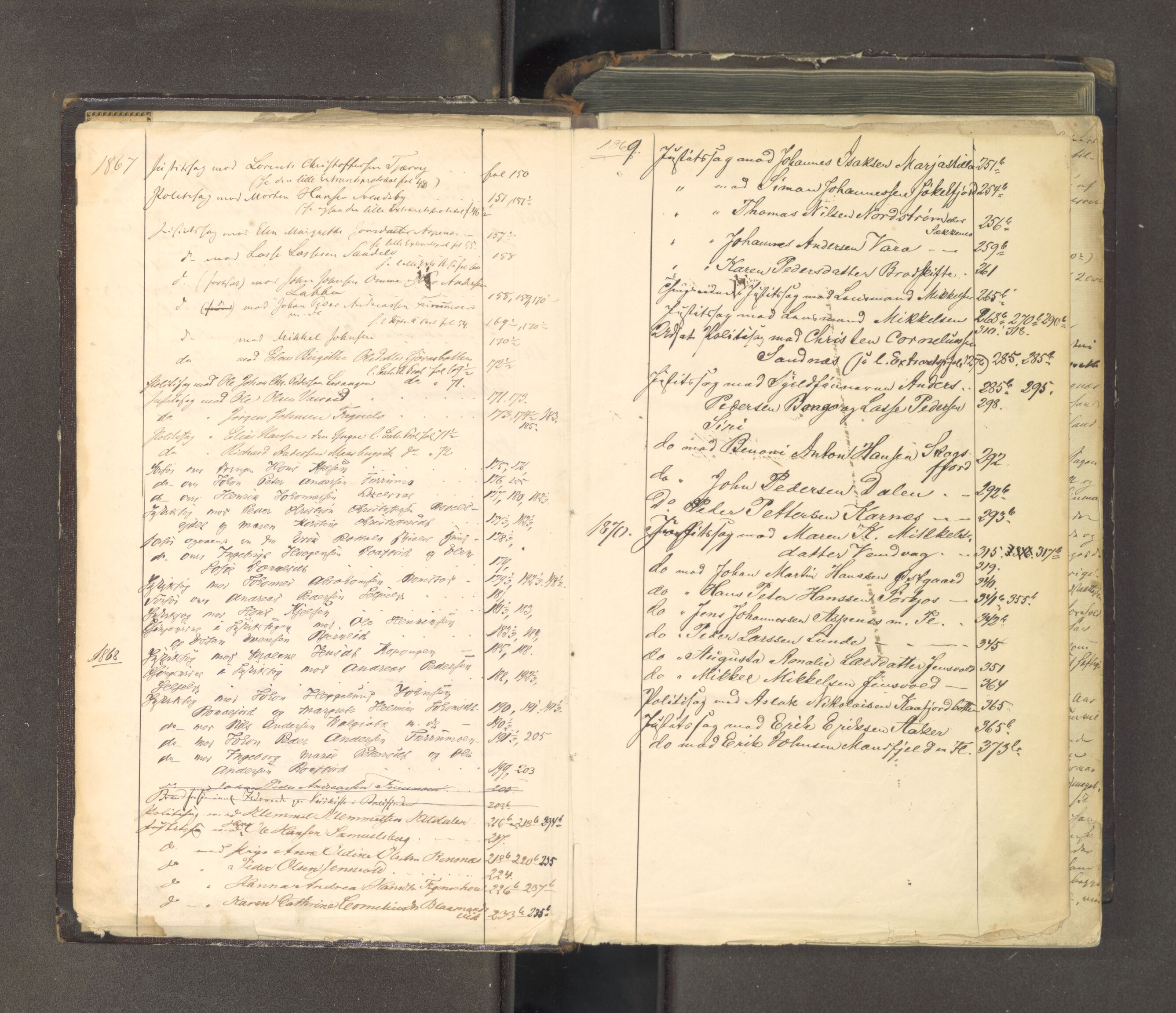 Tromsø sorenskriveri 1855-, AV/SATØ-S-0050/F/Fe/L0127: Ekstrarettsprotokoll med register, 1864-1870