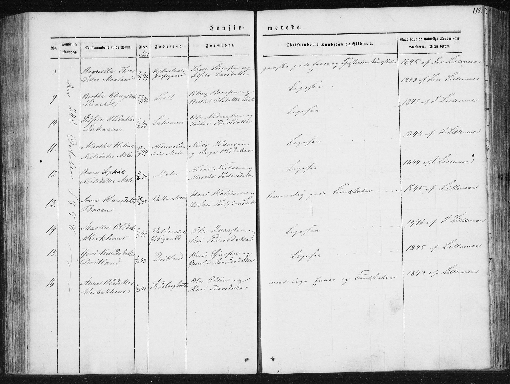 Hjelmeland sokneprestkontor, AV/SAST-A-101843/01/IV/L0008: Ministerialbok nr. A 8, 1842-1861, s. 118