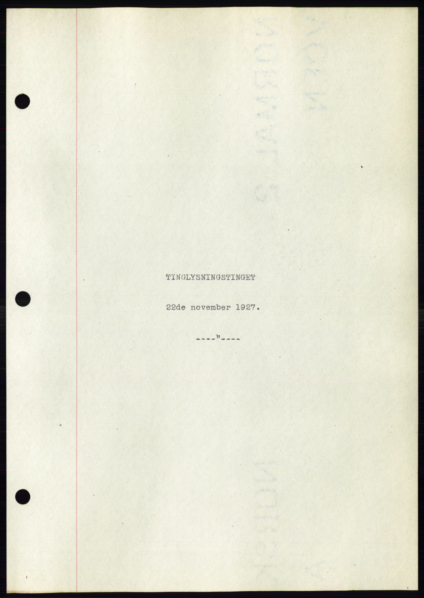 Ålesund byfogd, AV/SAT-A-4384: Pantebok nr. 22, 1927-1927, Tingl.dato: 22.11.1927