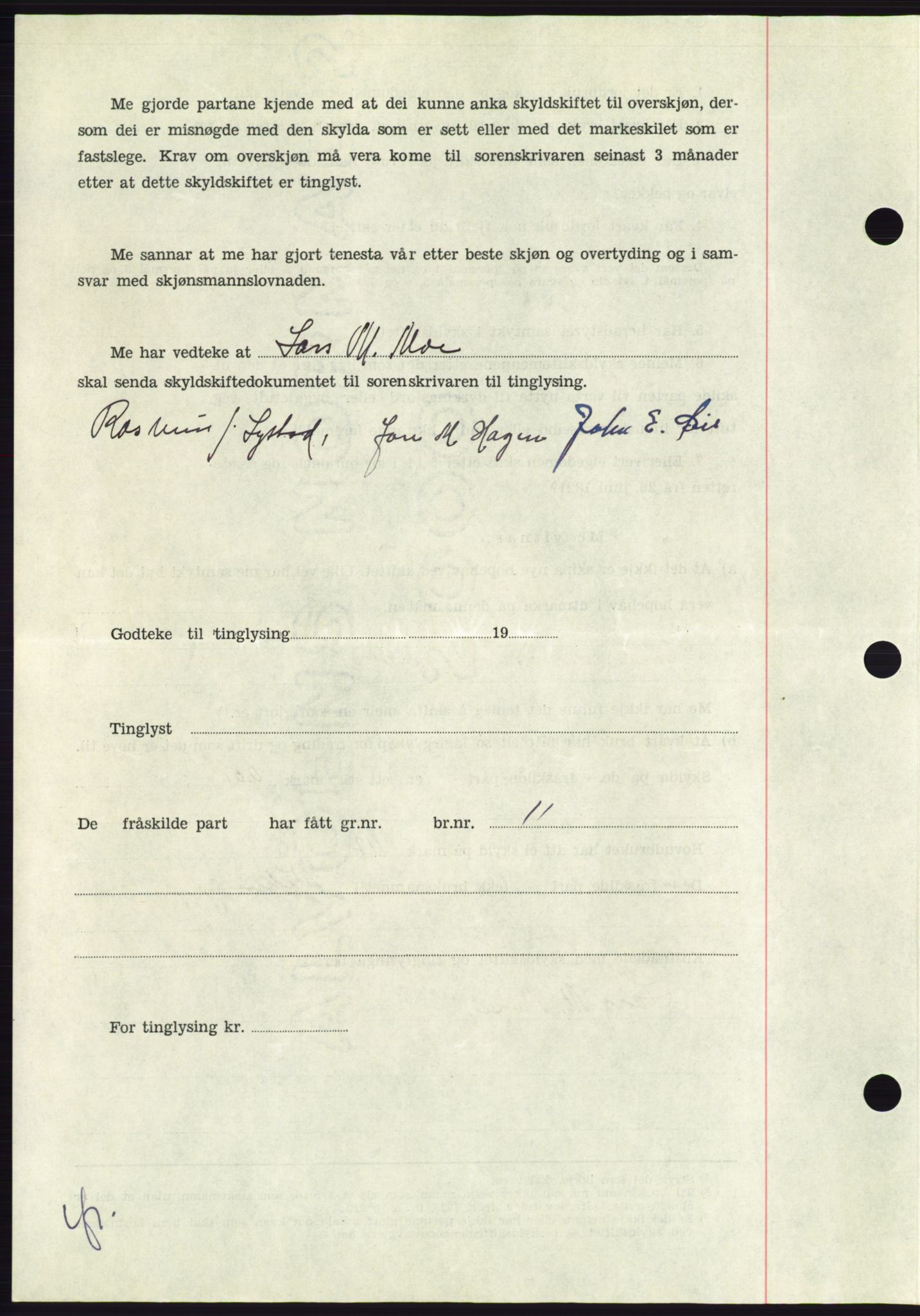 Søre Sunnmøre sorenskriveri, AV/SAT-A-4122/1/2/2C/L0099: Pantebok nr. 25A, 1954-1954, Dagboknr: 3377/1954