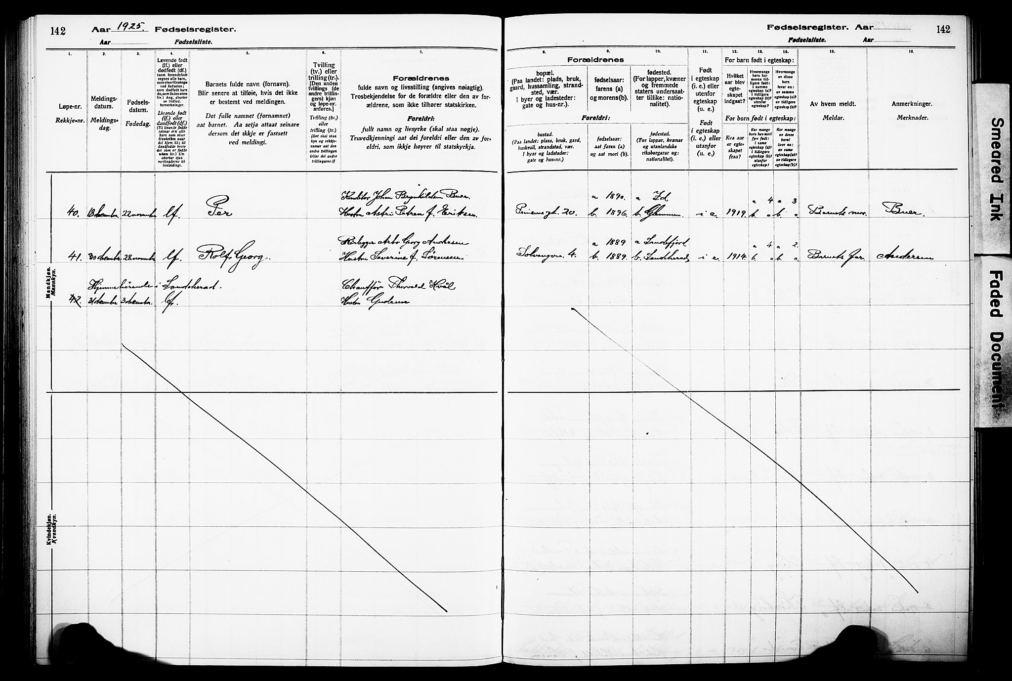 Sandefjord kirkebøker, AV/SAKO-A-315/J/Ja/L0001: Fødselsregister nr. 1, 1916-1932, s. 142