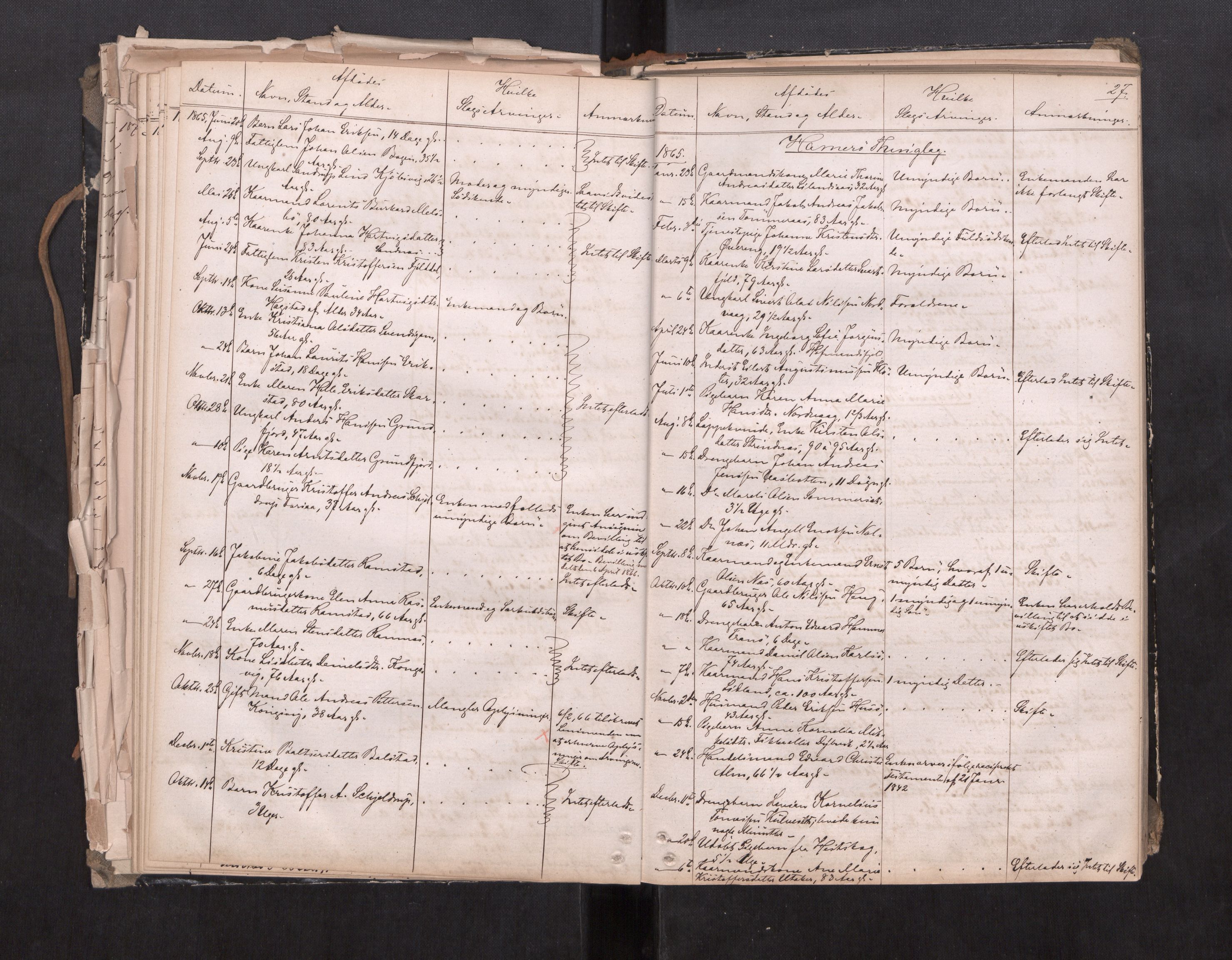 Salten sorenskriveri, AV/SAT-A-4578/1/3/3L/L0001: Dødsfallprotokoll, 1863-1876, s. 27