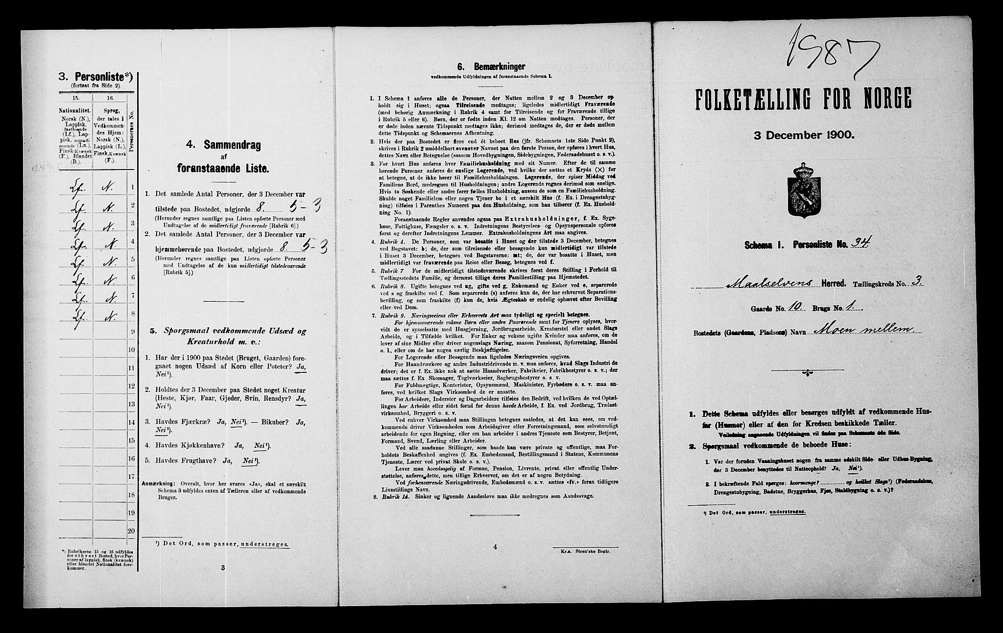 SATØ, Folketelling 1900 for 1924 Målselv herred, 1900, s. 302
