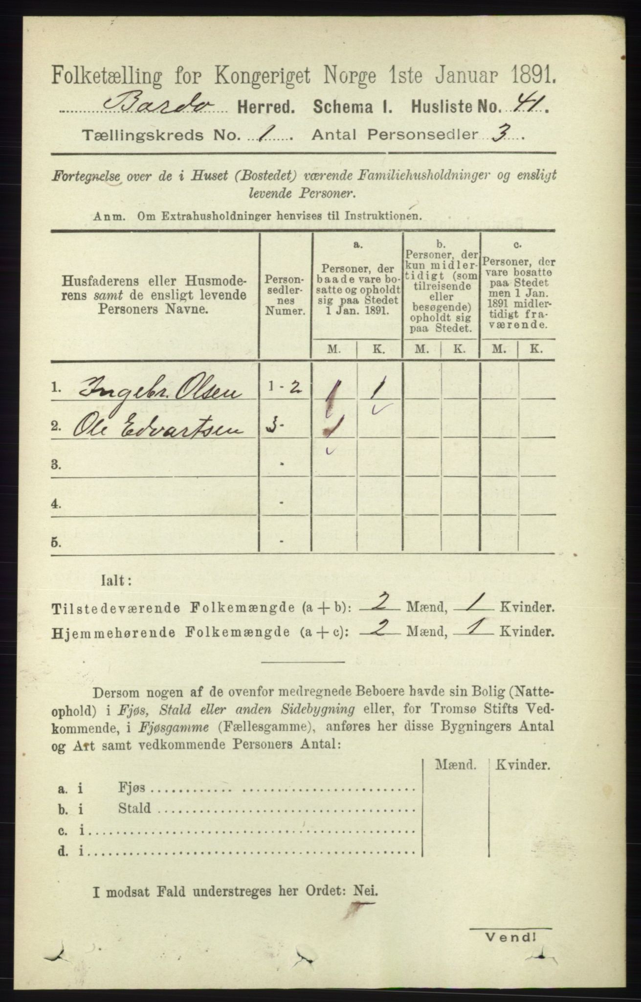 RA, Folketelling 1891 for 1922 Bardu herred, 1891, s. 49