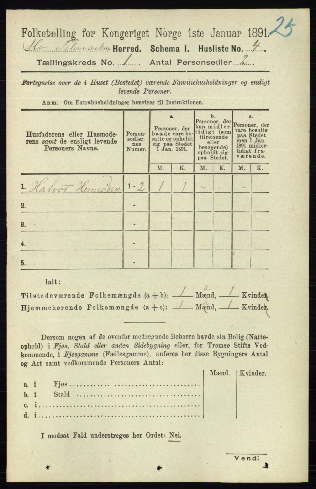 RA, Folketelling 1891 for 0832 Mo herred, 1891, s. 26