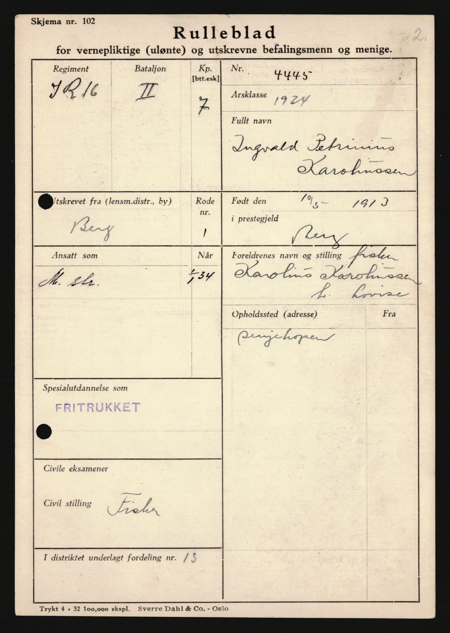 Forsvaret, Troms infanteriregiment nr. 16, AV/RA-RAFA-3146/P/Pa/L0018: Rulleblad for regimentets menige mannskaper, årsklasse 1934, 1934, s. 633