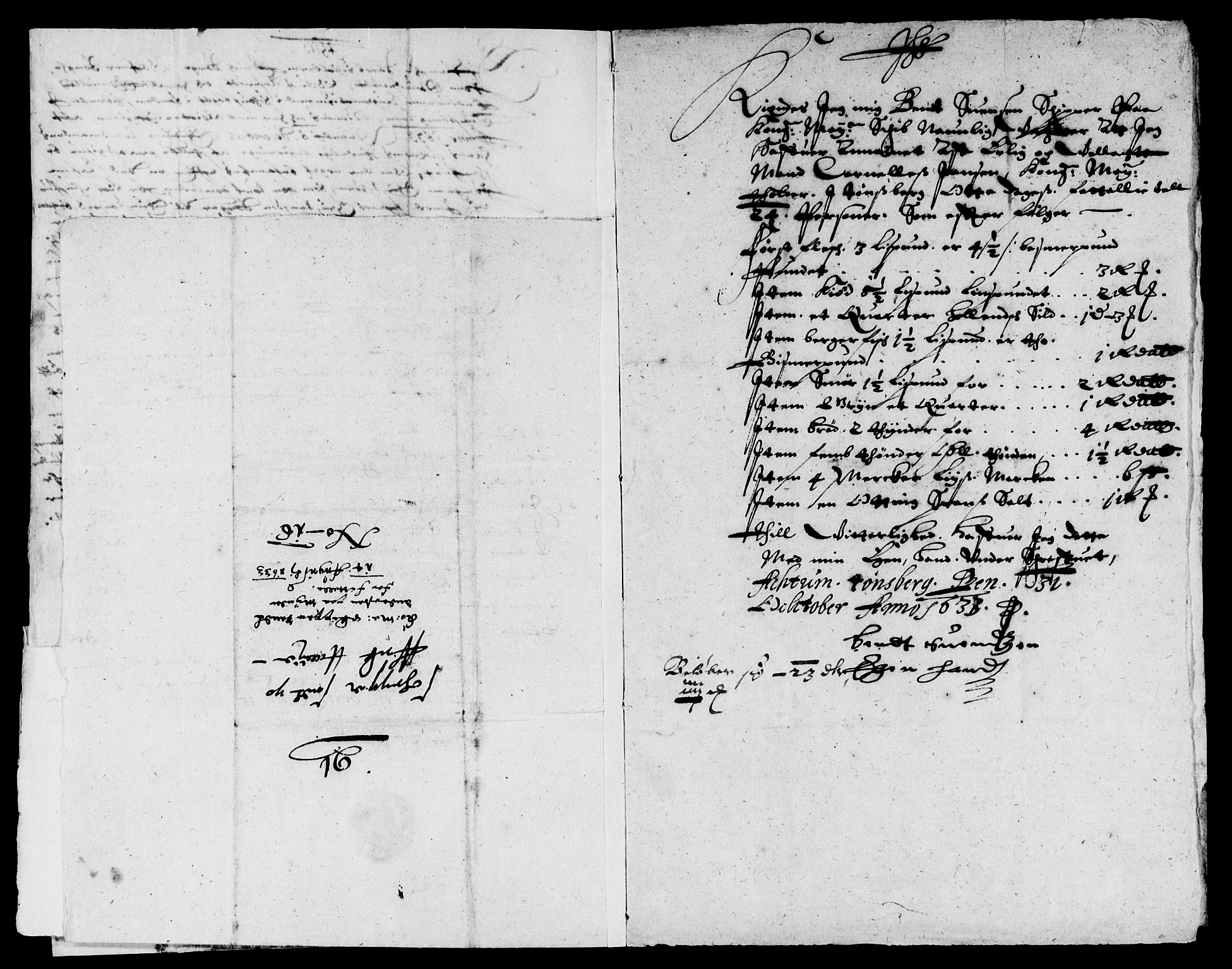 Rentekammeret inntil 1814, Reviderte regnskaper, Lensregnskaper, AV/RA-EA-5023/R/Rb/Rbo/L0014: Tønsberg len, 1632-1634