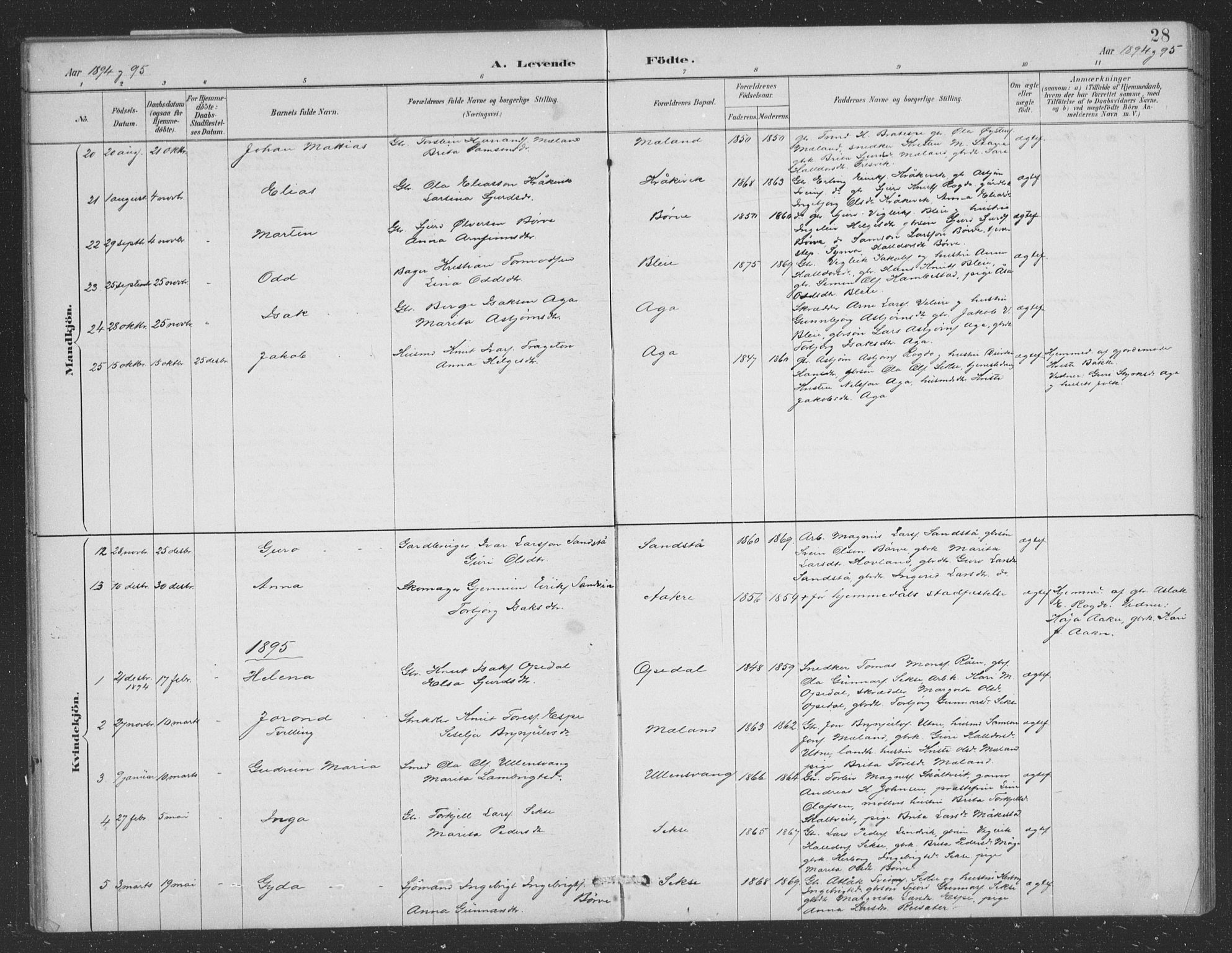 Ullensvang sokneprestembete, AV/SAB-A-78701/H/Hab: Klokkerbok nr. B 11, 1887-1939, s. 28