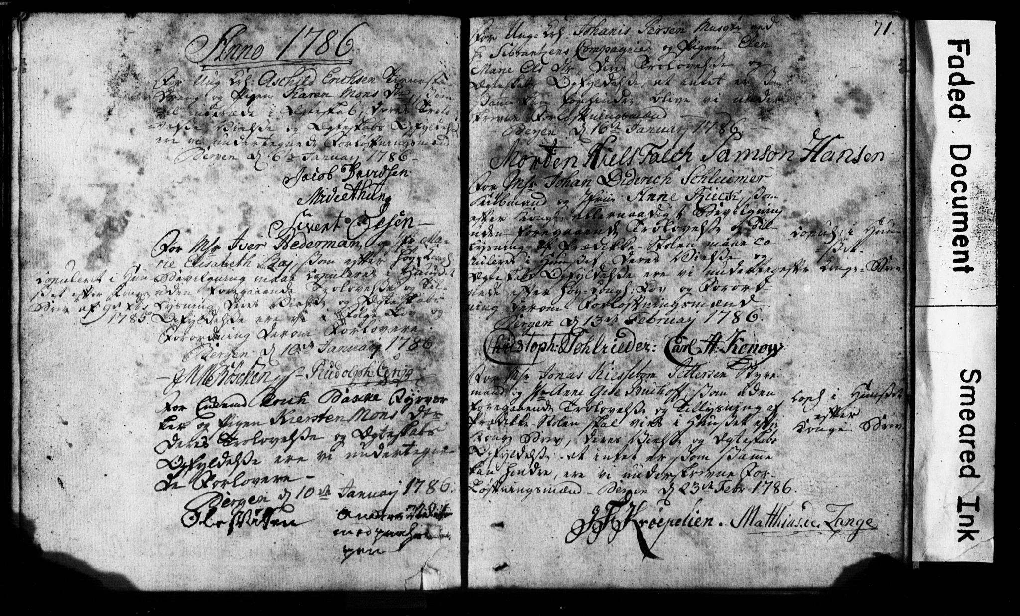 Korskirken sokneprestembete, SAB/A-76101: Forlovererklæringer nr. II.5.1, 1776-1816, s. 71