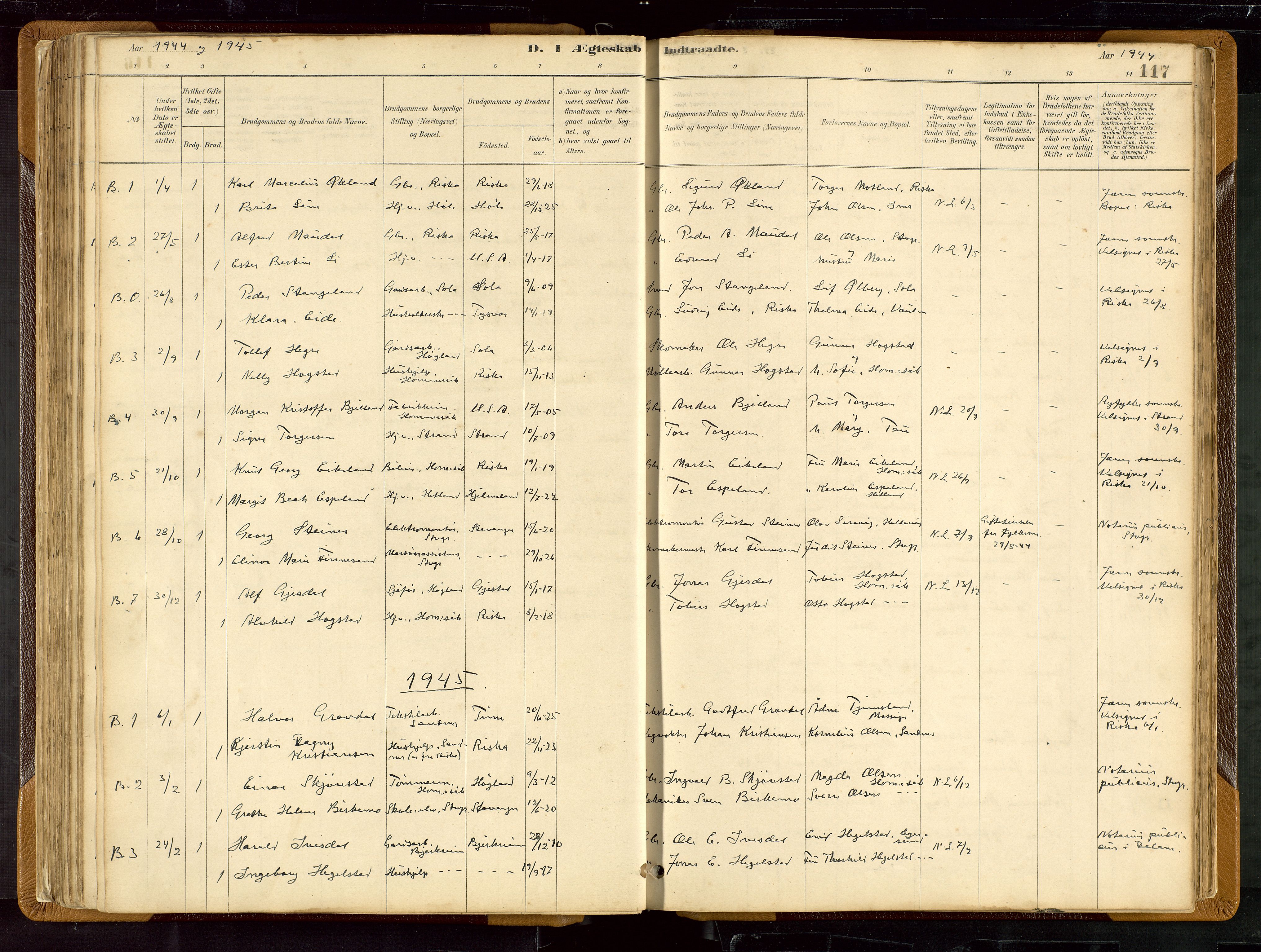 Hetland sokneprestkontor, AV/SAST-A-101826/30/30BB/L0007: Klokkerbok nr. B 7, 1878-1910, s. 117