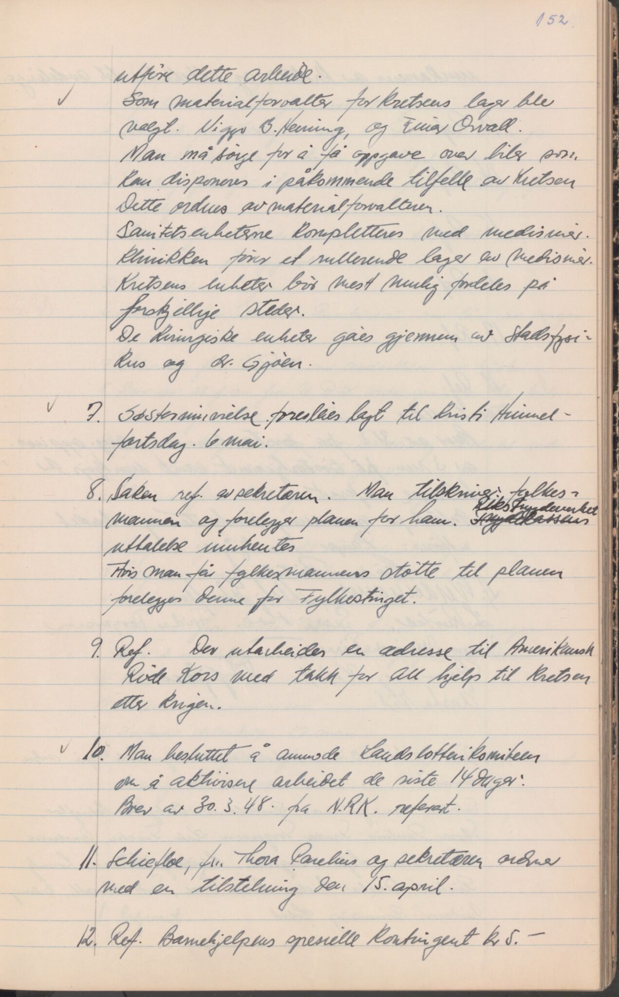 Trondheim Røde Kors, TRKO/PA-1204/A/Aa/L0003: Møtebok, 1942-1952, s. 155