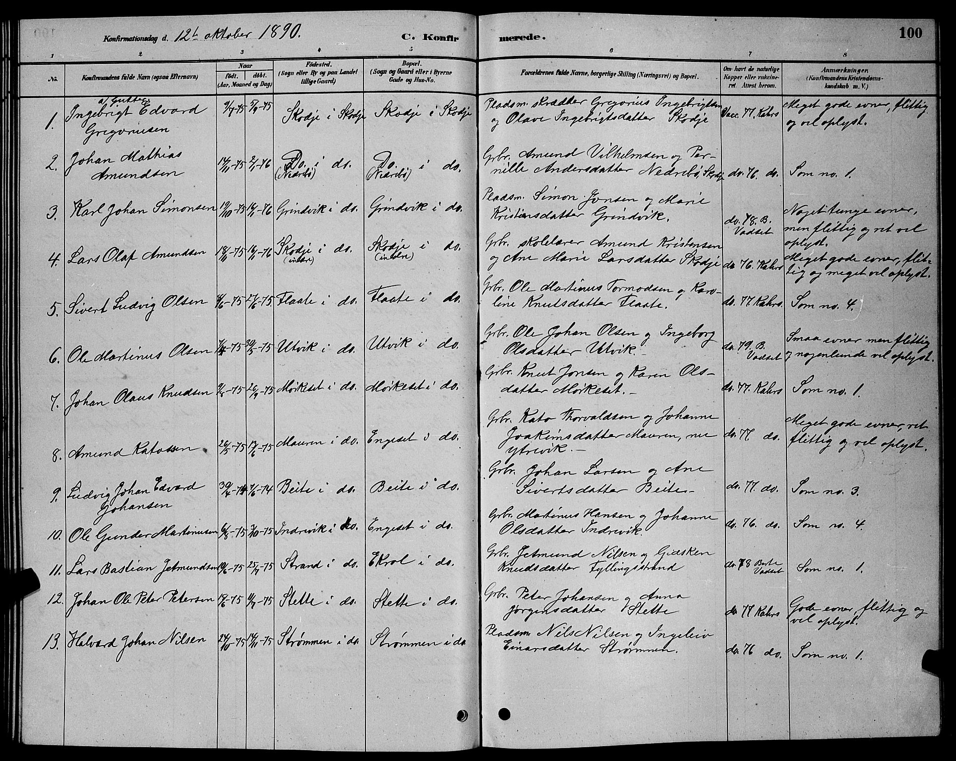 Ministerialprotokoller, klokkerbøker og fødselsregistre - Møre og Romsdal, SAT/A-1454/524/L0365: Klokkerbok nr. 524C06, 1880-1899, s. 100
