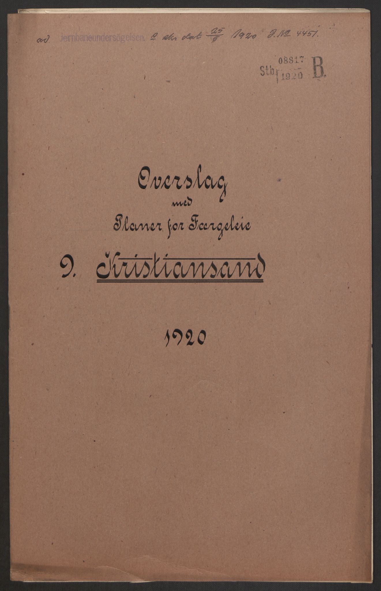 Norges Statsbaner, Baneavdelingen B, RA/S-1619/1/F/Fa/L0042: NORGE-JYLLAND, 1920, s. 397