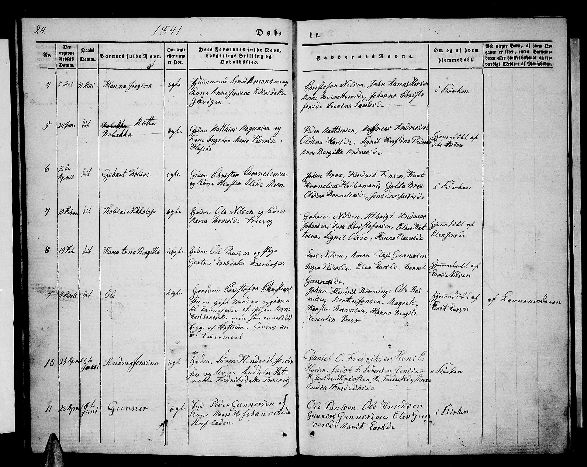 Tranøy sokneprestkontor, AV/SATØ-S-1313/I/Ia/Iab/L0001klokker: Klokkerbok nr. 1, 1835-1853, s. 24