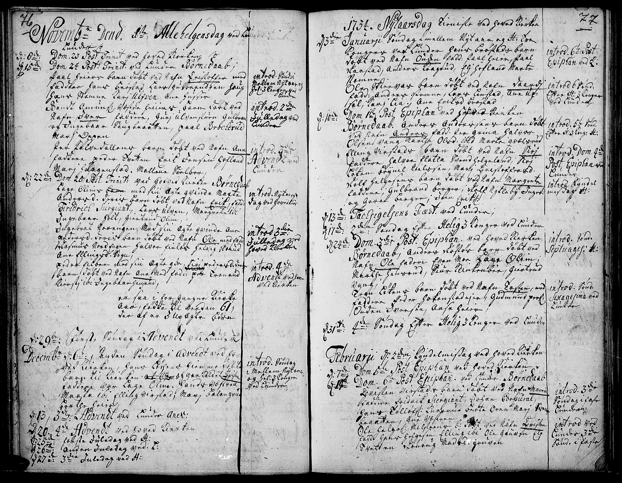 Jevnaker prestekontor, AV/SAH-PREST-116/H/Ha/Haa/L0002: Ministerialbok nr. 2, 1725-1751, s. 76-77