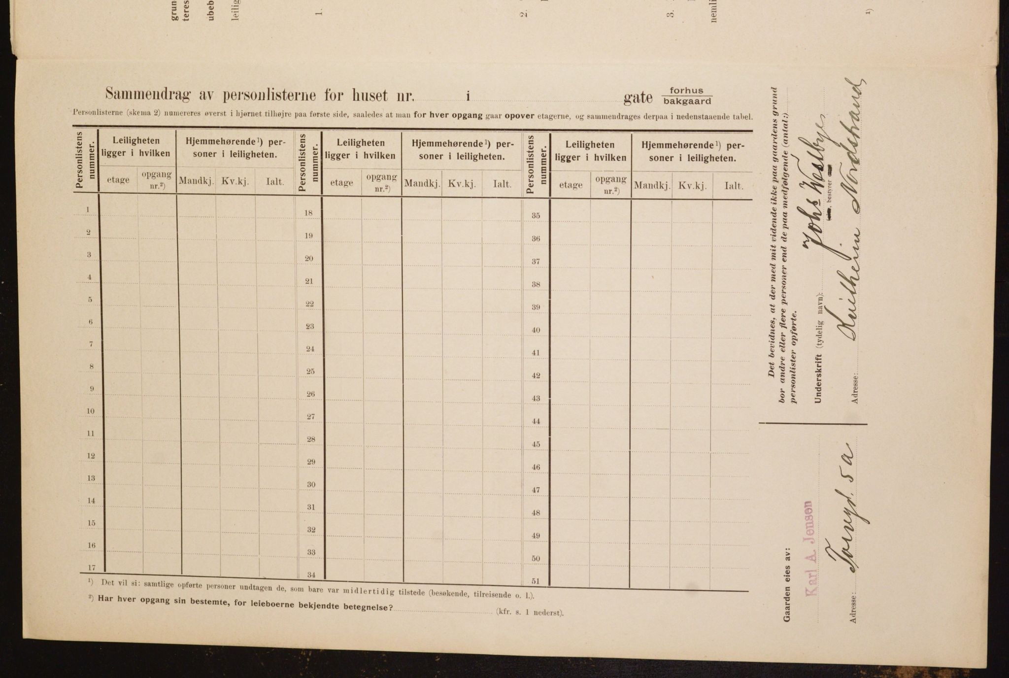 OBA, Kommunal folketelling 1.2.1910 for Kristiania, 1910, s. 58378