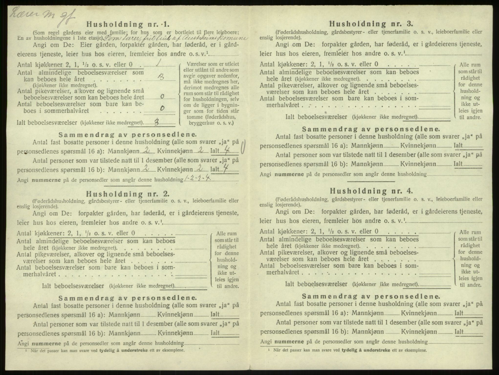 SAB, Folketelling 1920 for 1264 Austrheim herred, 1920, s. 403