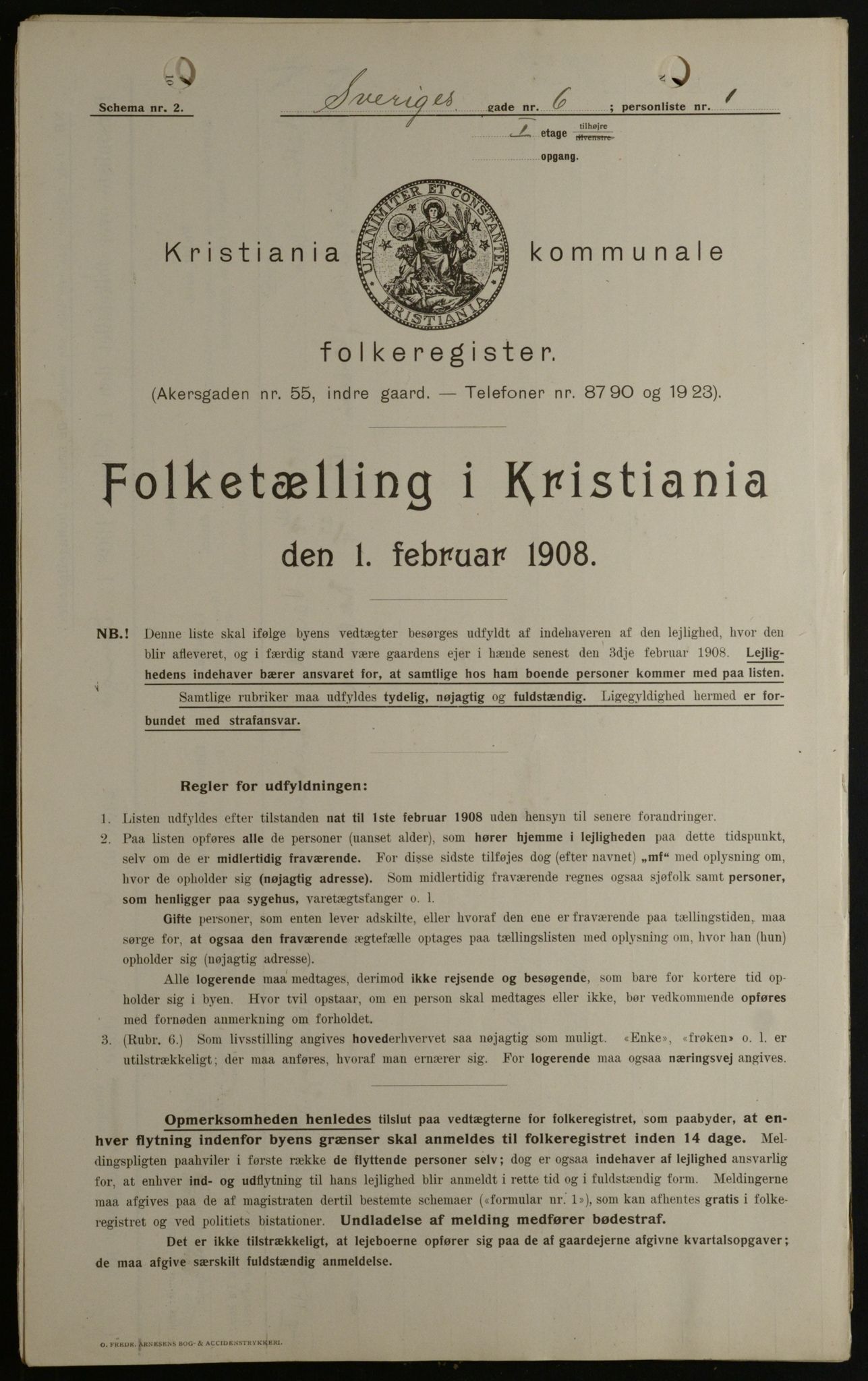 OBA, Kommunal folketelling 1.2.1908 for Kristiania kjøpstad, 1908, s. 95162