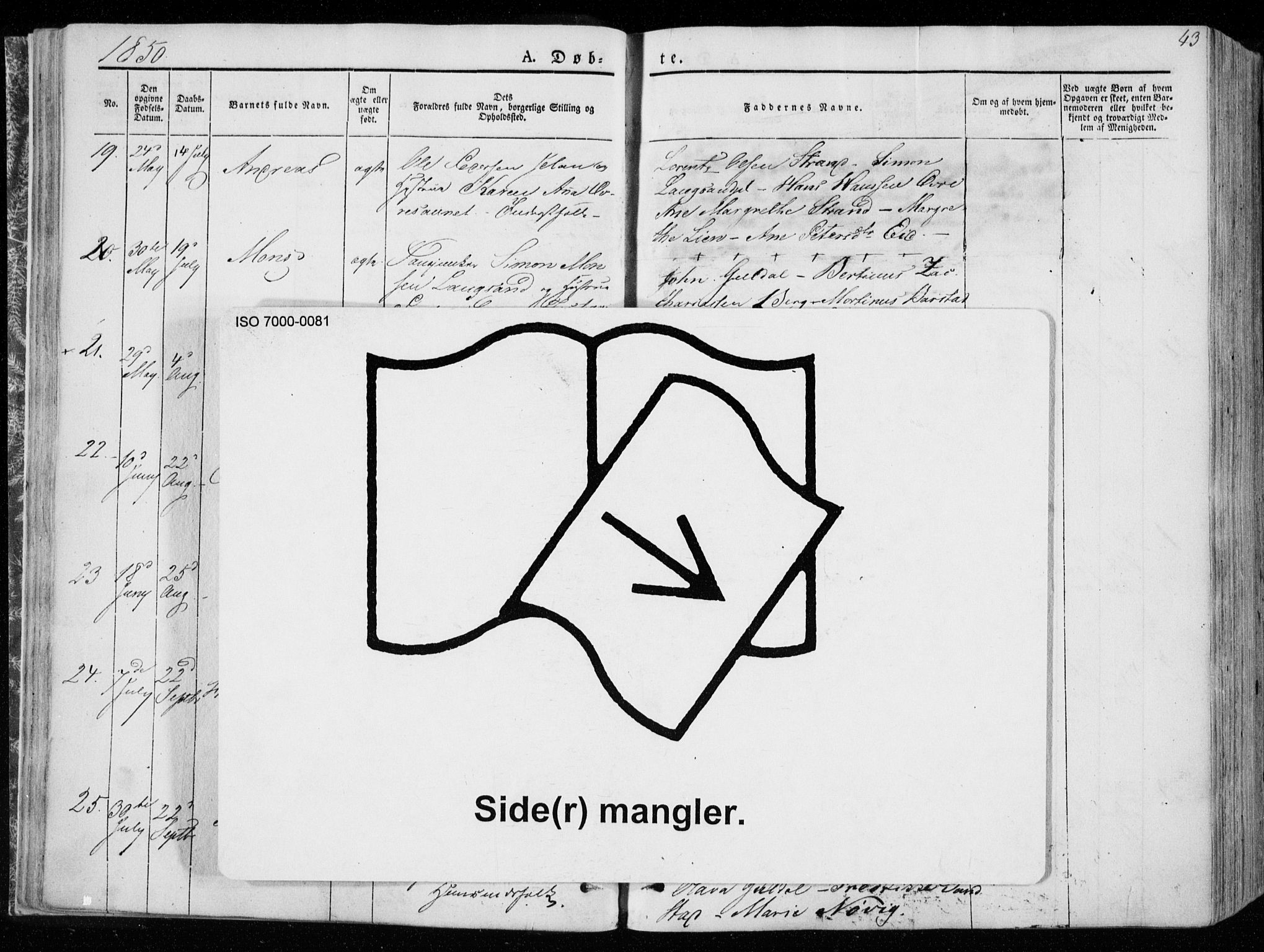 Ministerialprotokoller, klokkerbøker og fødselsregistre - Nord-Trøndelag, SAT/A-1458/722/L0218: Ministerialbok nr. 722A05, 1843-1868, s. 43