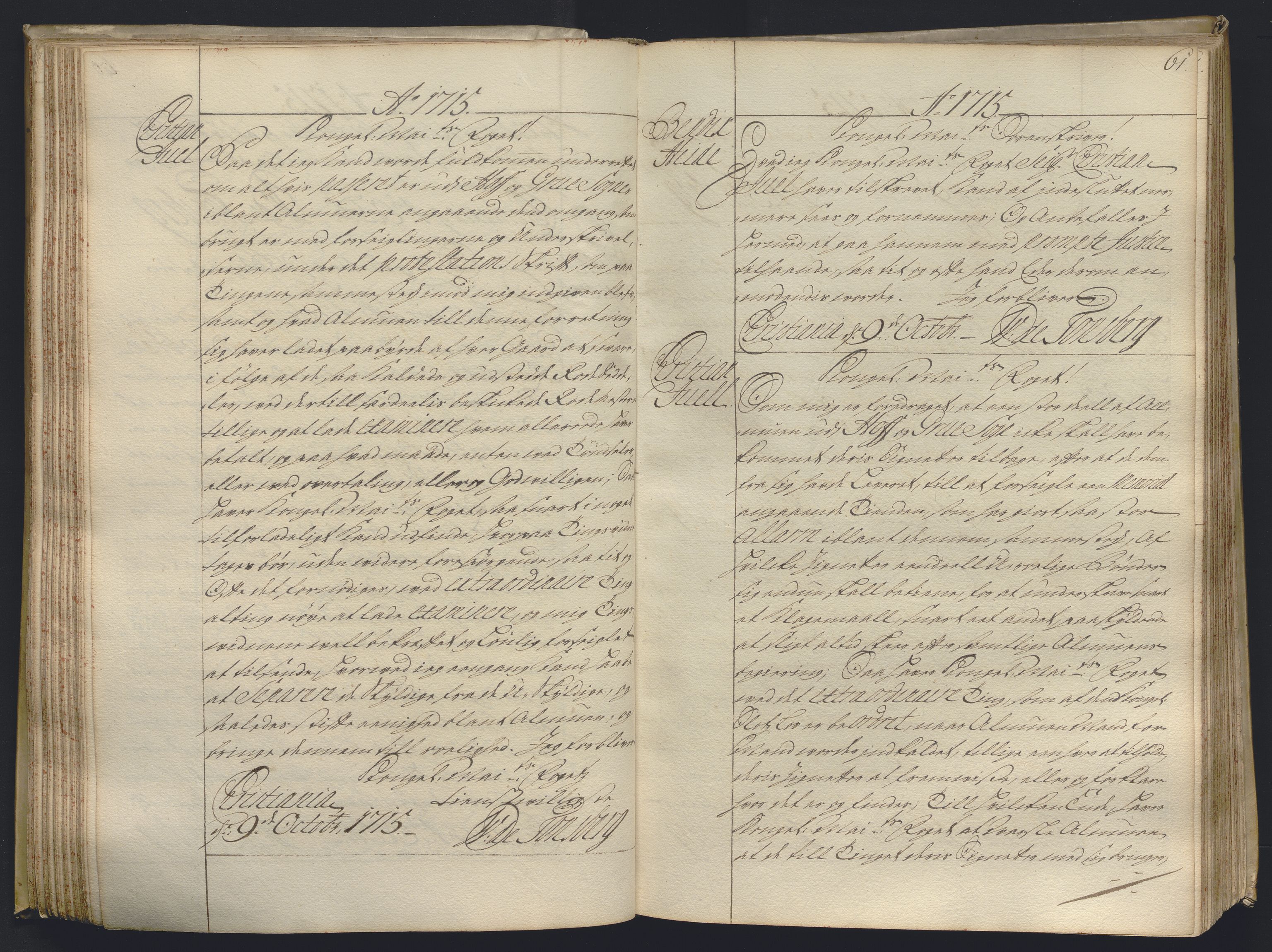 Kristiania stiftamt, AV/SAO-A-10386/B/Ba/L0004: Kopibok, 1715-1717, s. 60b-61a