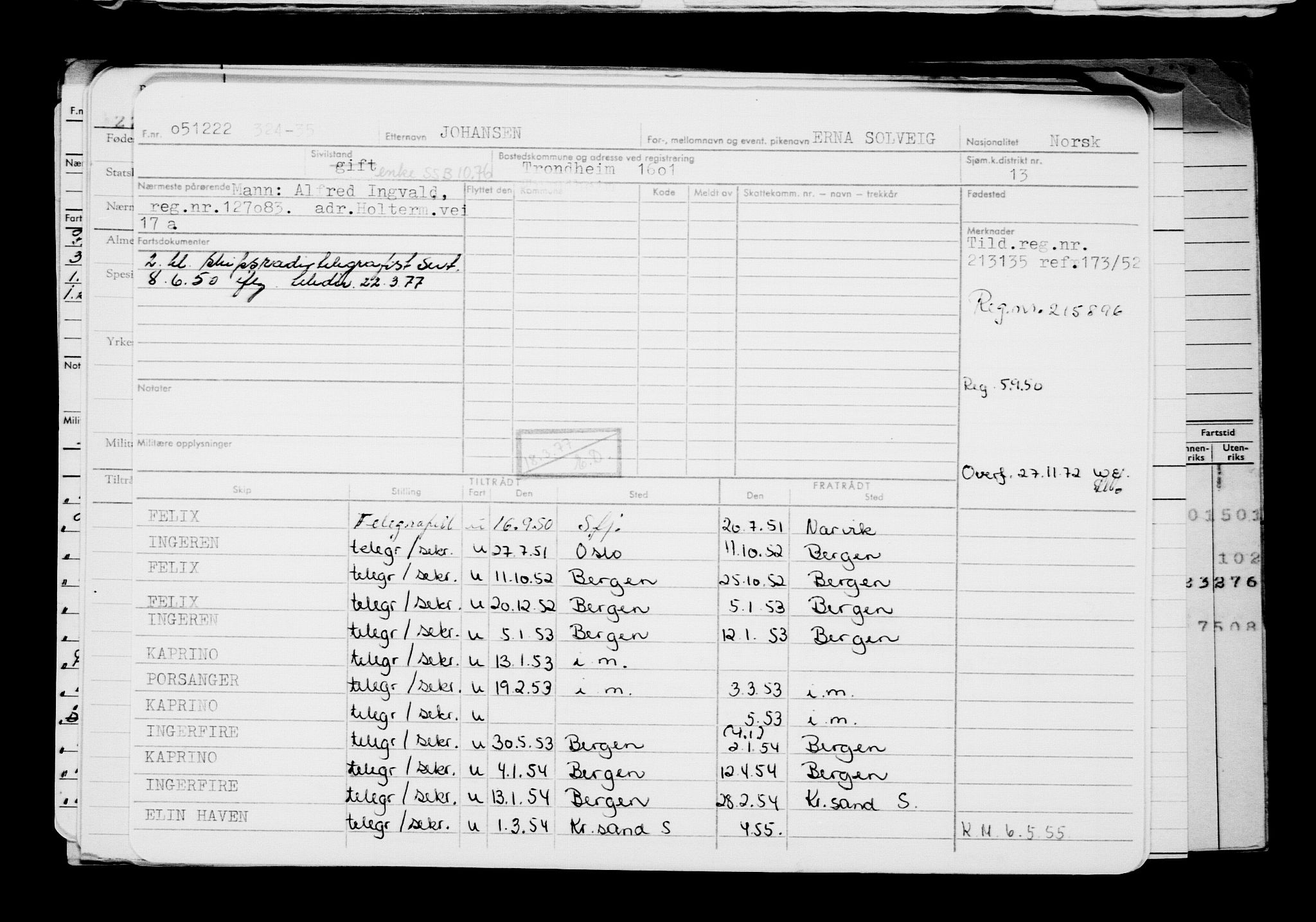 Direktoratet for sjømenn, AV/RA-S-3545/G/Gb/L0213: Hovedkort, 1922, s. 85