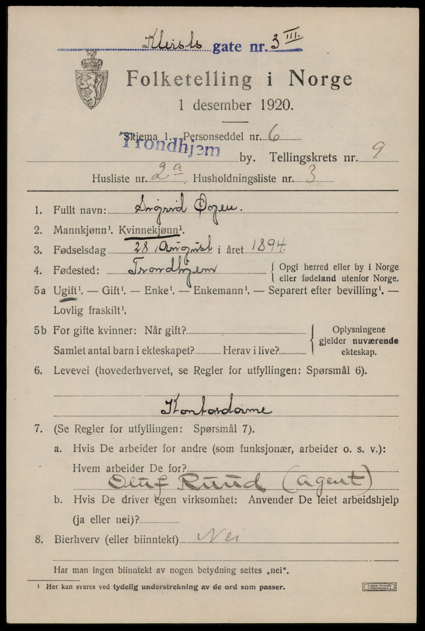 SAT, Folketelling 1920 for 1601 Trondheim kjøpstad, 1920, s. 43882