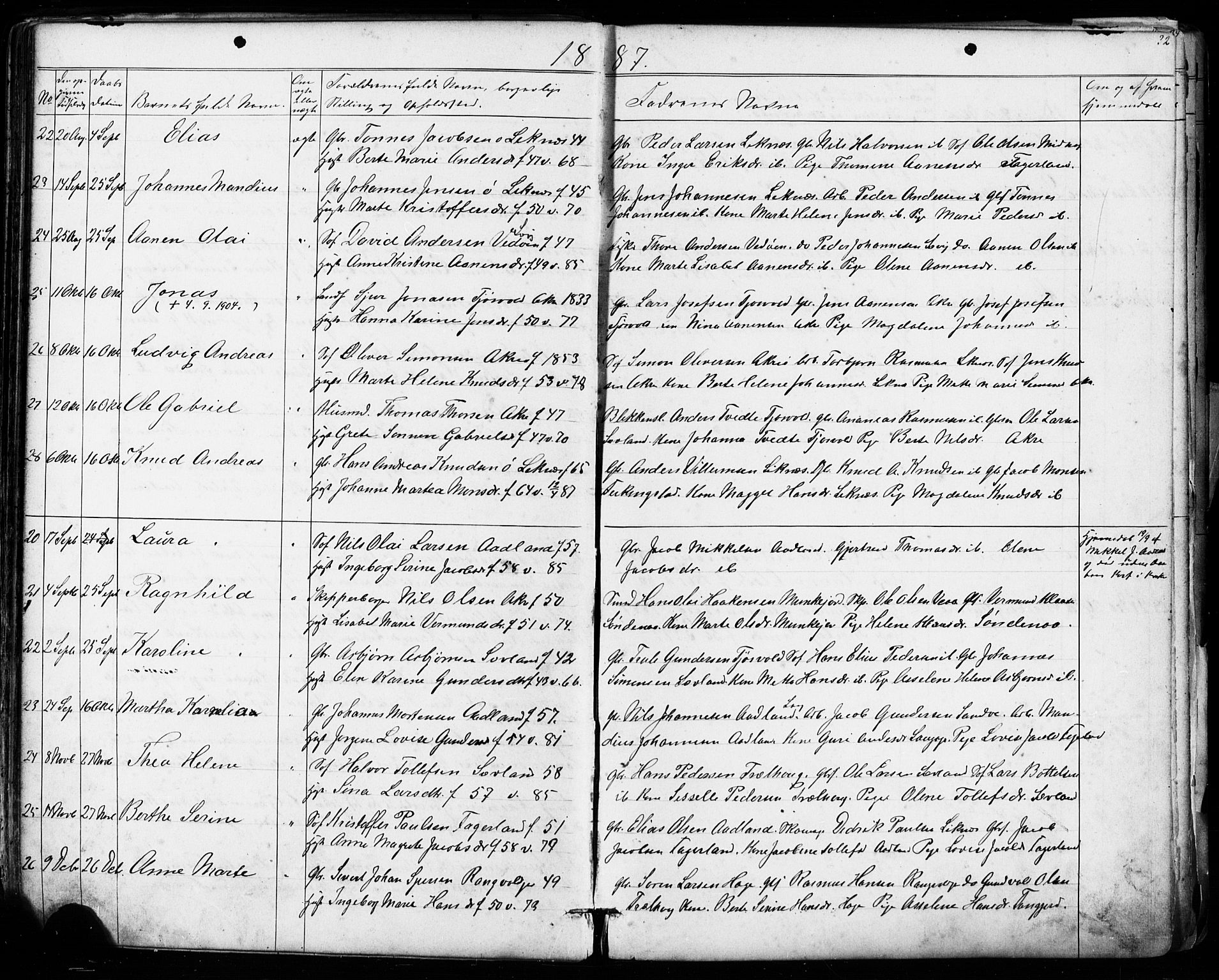 Kopervik sokneprestkontor, AV/SAST-A-101850/H/Ha/Hab/L0002: Klokkerbok nr. B 2, 1881-1905, s. 32
